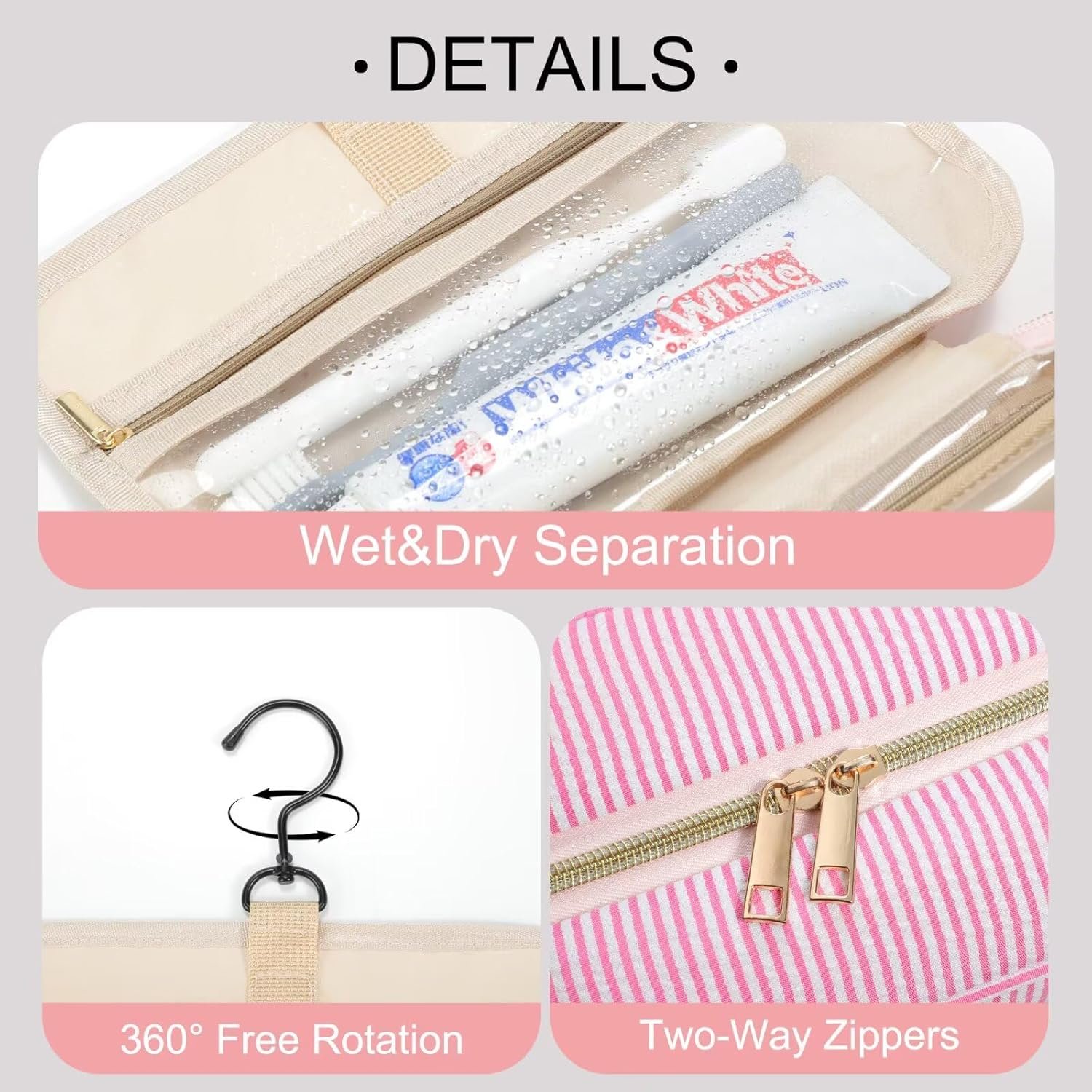 Custom Logo Travel Hanging Toiletry Bag Personalized Initial Private Label Toiletry Pouch Birthday Gifts Women Mom Daughter Sister Friends Cruise Essentials Purple M Factory