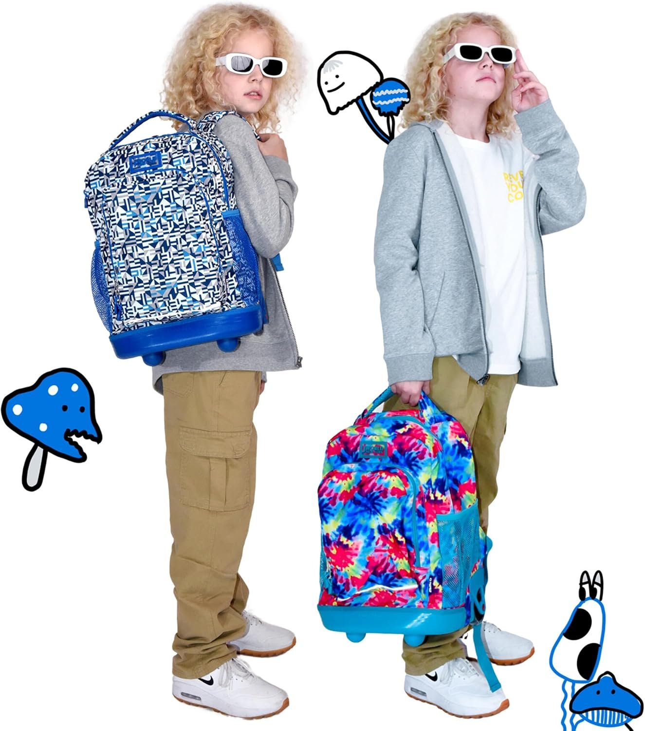 Private Label Rolling Backpack for Kids Custom Logo Roller Bag with Wheels Black Factory