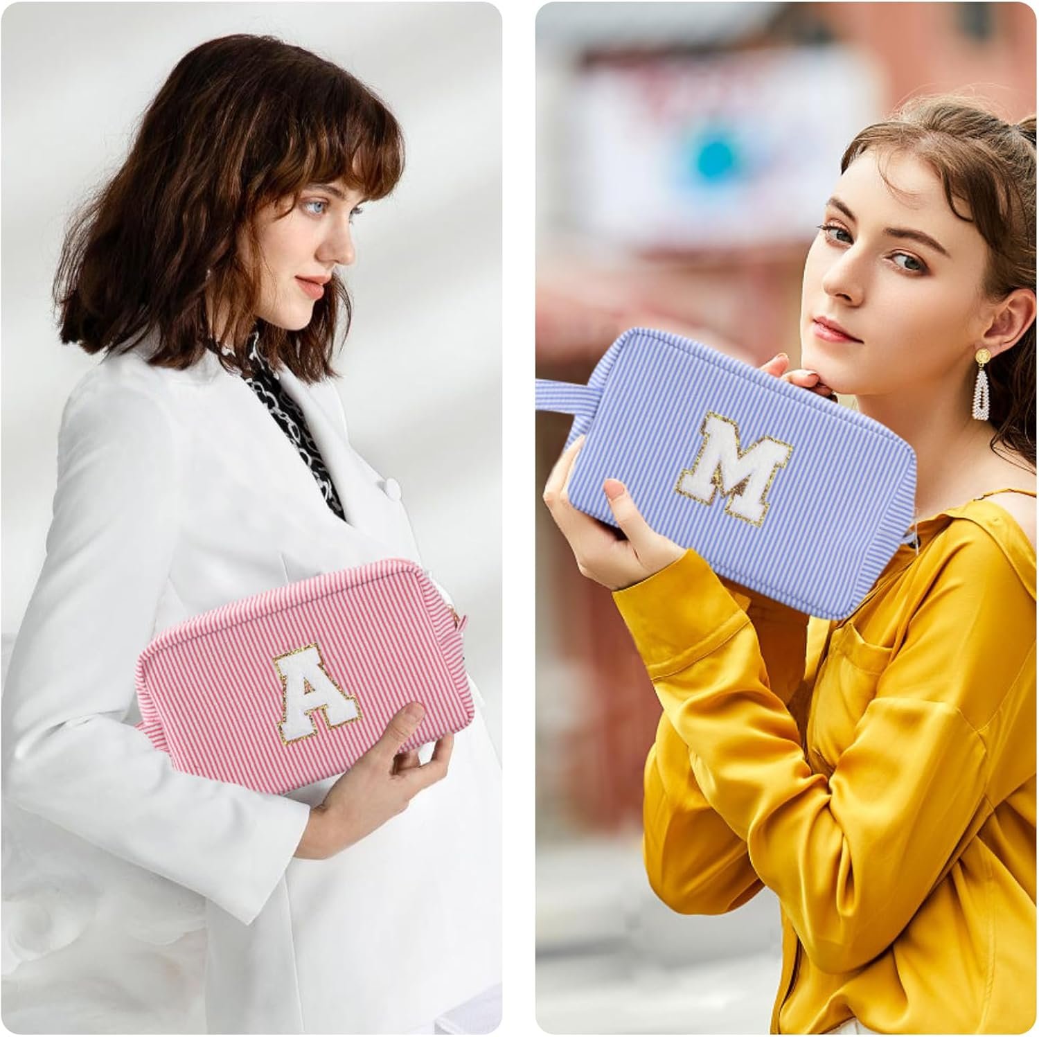 Custom Logo Personalized Initial Makeup Bag A-Z Preppy Cosmetic Toiletry Bag for Women Private Label Easter Birthday Gifts for Kids Teen Girls Teachers Pink E Factory Custom Logo Personalized Initial Makeup Bag A-Z Preppy Cosmetic Toiletry Bag for Women Private Label Easter Birthday Gifts for Kids Teen Girls Teachers Pink E Factory