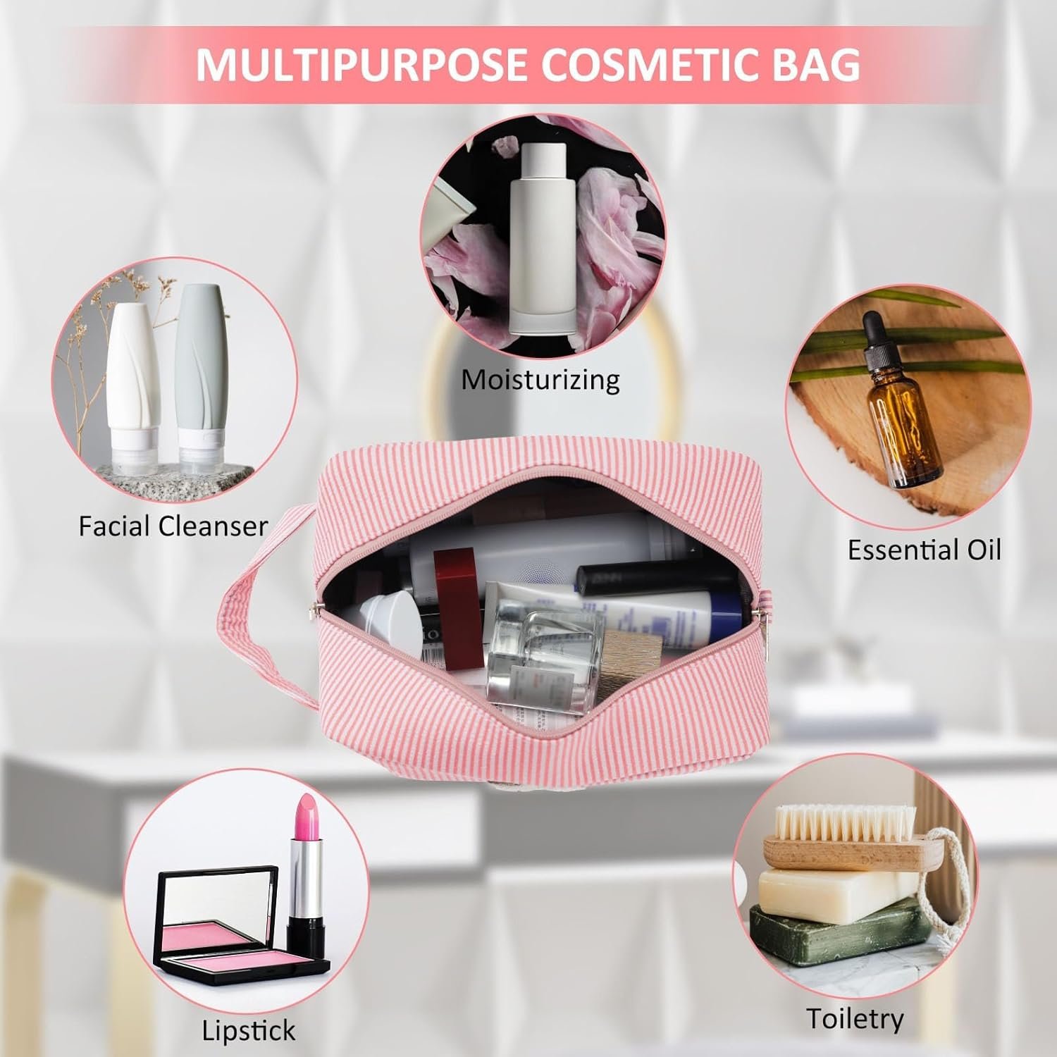 Custom Logo Personalized Initial Makeup Bag A-Z Preppy Cosmetic Toiletry Bag for Women Private Label Easter Birthday Gifts for Kids Teen Girls Teachers Pink E Factory Custom Logo Personalized Initial Makeup Bag A-Z Preppy Cosmetic Toiletry Bag for Women Private Label Easter Birthday Gifts for Kids Teen Girls Teachers Pink E Factory