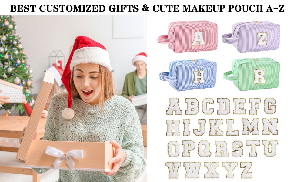 Custom Logo Personalized Initial Makeup Bag A-Z Preppy Cosmetic Toiletry Bag for Women Private Label Easter Birthday Gifts for Kids Teen Girls Teachers Pink E Factory Custom Logo Personalized Initial Makeup Bag A-Z Preppy Cosmetic Toiletry Bag for Women Private Label Easter Birthday Gifts for Kids Teen Girls Teachers Pink E Factory