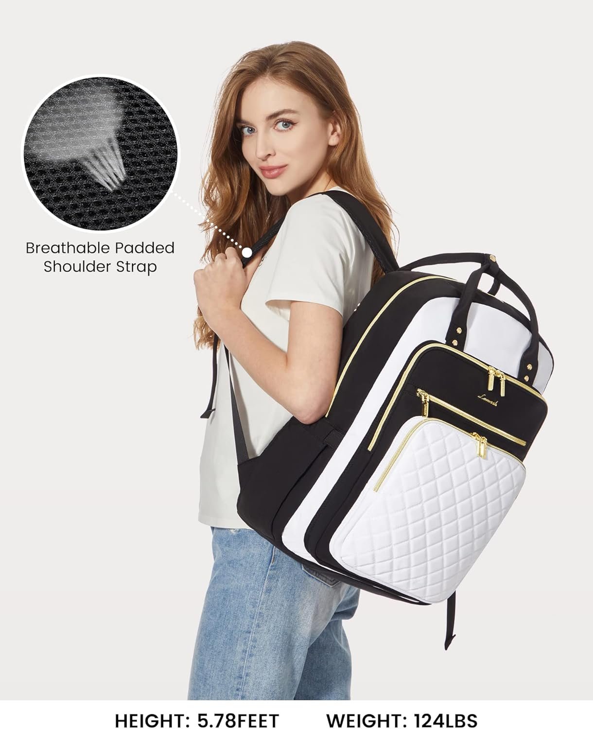 Private Label Laptop Backpack for Women with Custom Logo USB Port Fashion Travel Purse Lightweight Casual Daypack Nurse Teacher College Work Business Fits 17