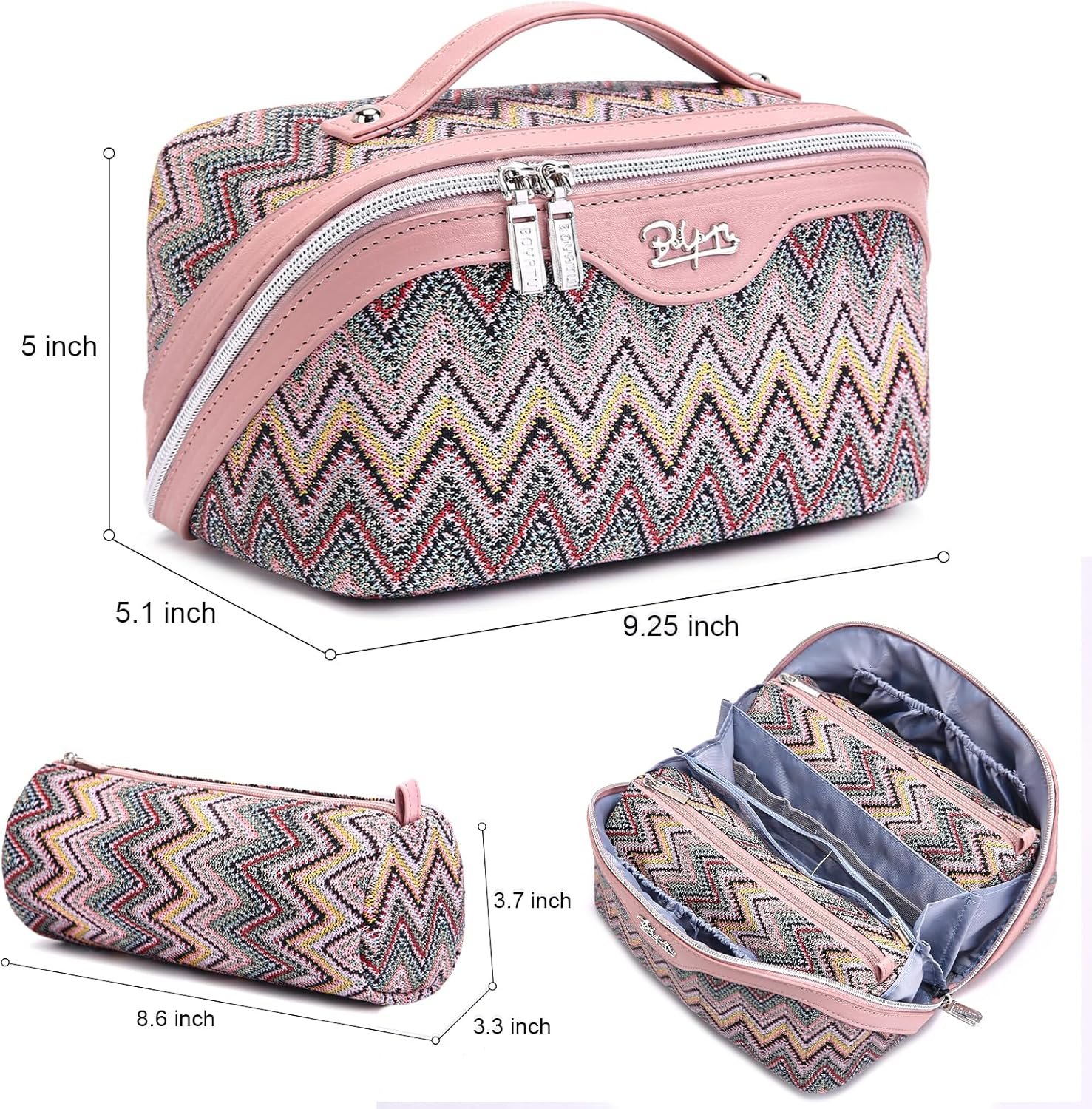 Custom Logo Travel Makeup Bag for Women Western Boho Set of 3 - Private Label Large Capacity Vegan Leather Cosmetic Bag - Waterproof Toiletry Bag with Compartments Handle Divider Manufacturer (J-1-Pink) Custom Logo Travel Makeup Bag for Women Western Boho Set of 3 - Private Label Large Capacity Vegan Leather Cosmetic Bag - Waterproof Toiletry Bag with Compartments Handle Divider Manufacturer (J-1-Pink)