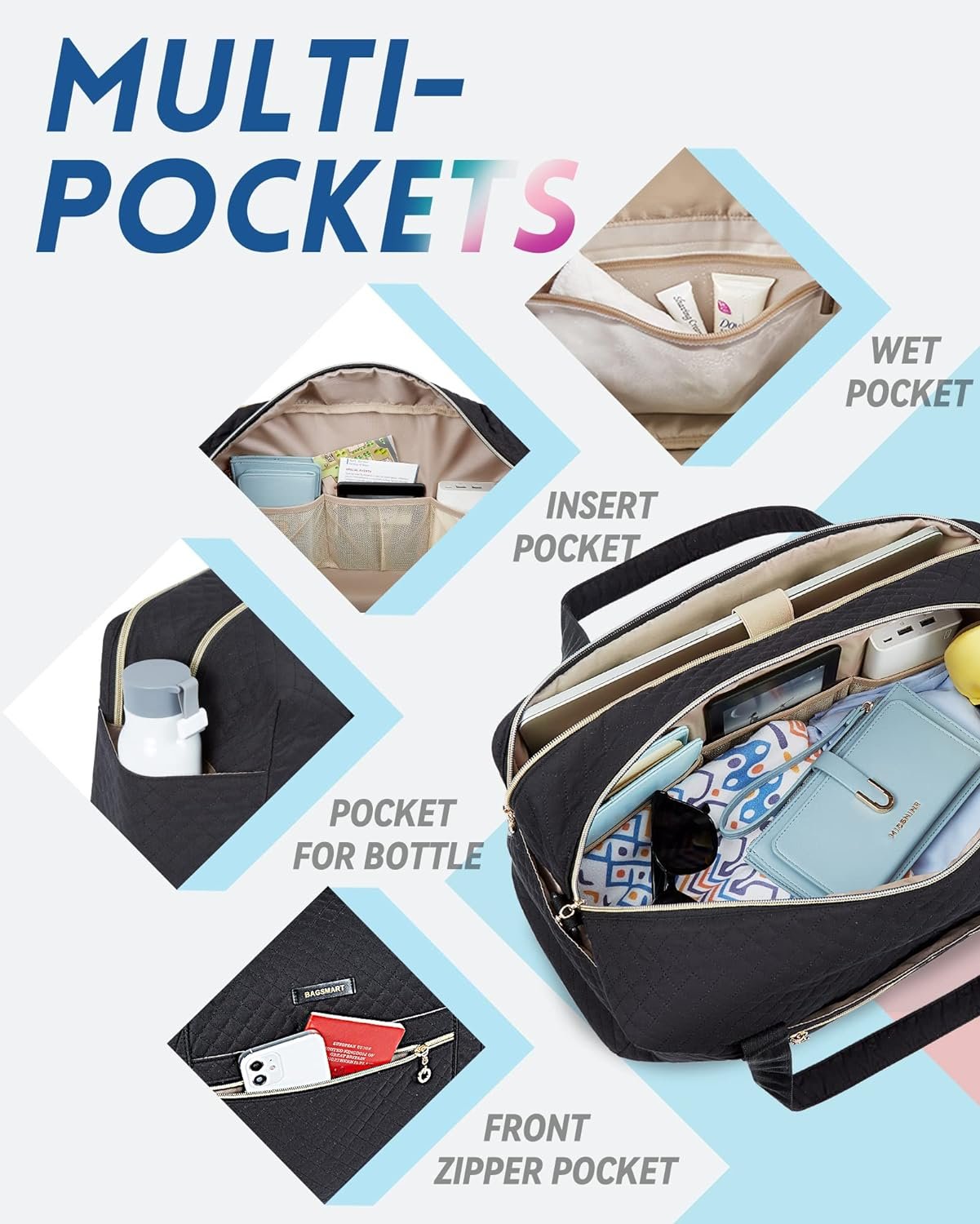 Private Label 37L Large Carry On Weekender Overnight Duffle Bag with Wet Pocket Laptop Compartment Custom Logo Shoe Bag for Women Travel Business Trips Sports Manufacturer Black Private Label 37L Large Carry On Weekender Overnight Duffle Bag with Wet Pocket Laptop Compartment Custom Logo Shoe Bag for Women Travel Business Trips Sports Manufacturer Black