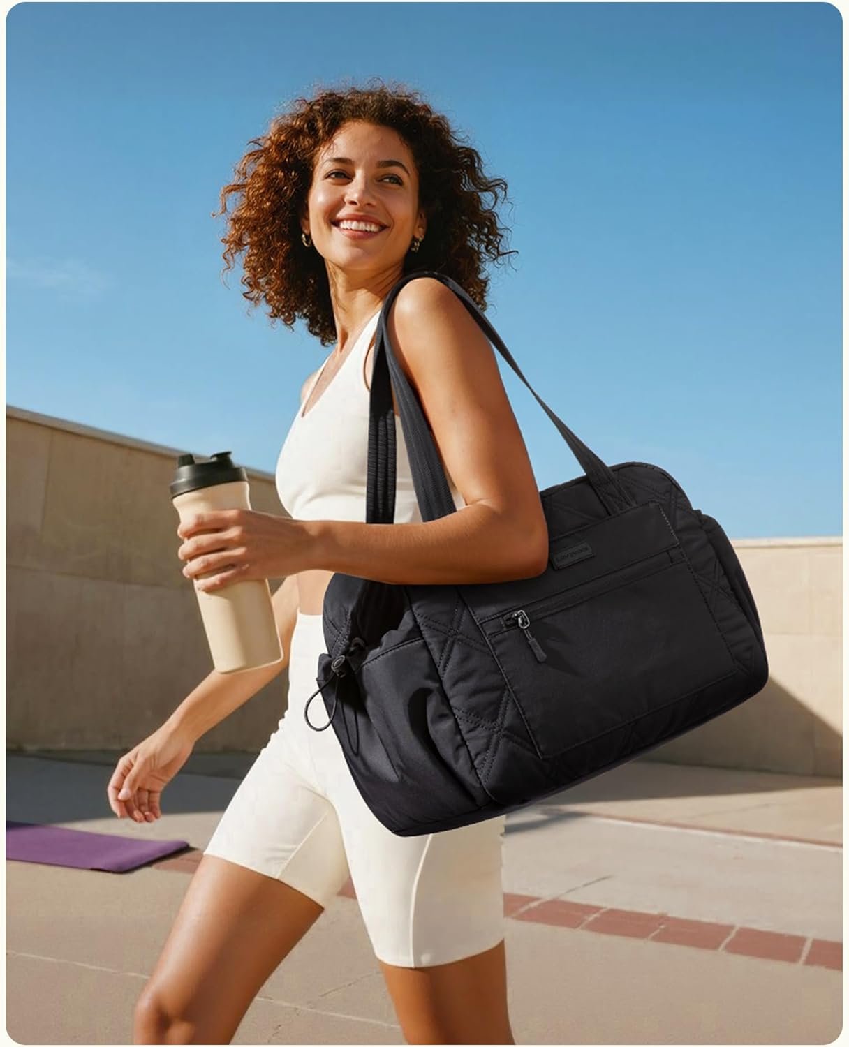 Private Label Gym Bag for Women Lightweight Travel Duffle Bag with Wet Pocket Custom Logo Carry-On Weekender Overnight Bag for Gym Yoga Hospital Weekend Trips Factory