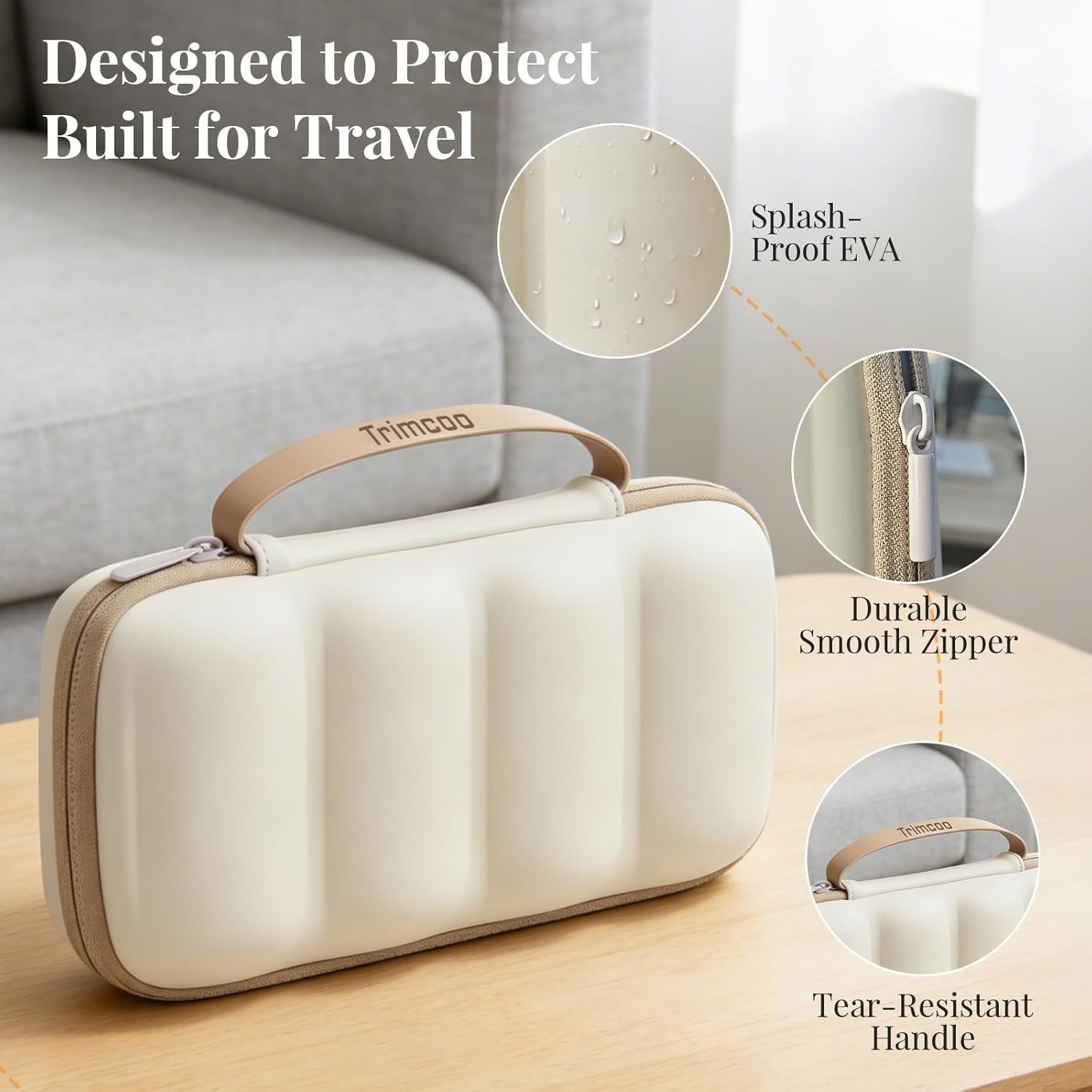 Private Label Travel Toiletry Jar Set 6Pcs Leakproof Travel Containers with Carry Bag Custom Logo Dual PLA Hard Shell Jars for Skincare Lotions Creams 4x30ml 2x60ml 10 Magnetic Labels Manufacturer Beige