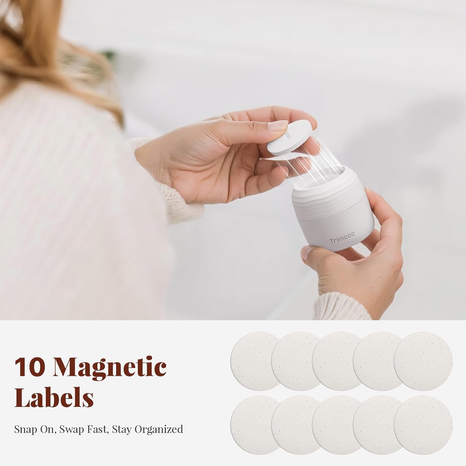 Private Label Travel Toiletry Jar Set 6Pcs Leakproof Travel Containers with Carry Bag Custom Logo Dual PLA Hard Shell Jars for Skincare Lotions Creams 4x30ml 2x60ml 10 Magnetic Labels Manufacturer Beige