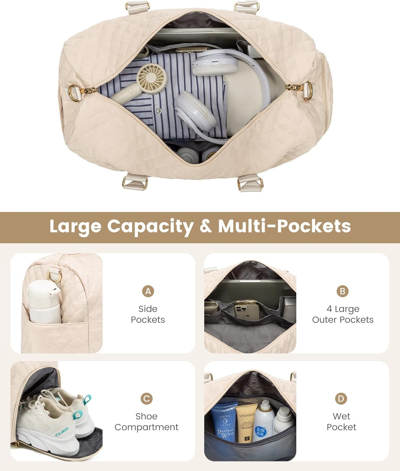 Private Label Travel Duffle Weekender Bag for Women with Toiletry Bag Custom Logo Carry-On Overnight Bag with Shoe Compartment Gym Duffel Bag with Wet Pocket Factory Mommy Hospital Bags for Labor and Delivery Private Label Travel Duffle Weekender Bag for Women with Toiletry Bag Custom Logo Carry-On Overnight Bag with Shoe Compartment Gym Duffel Bag with Wet Pocket Factory Mommy Hospital Bags for Labor and Delivery