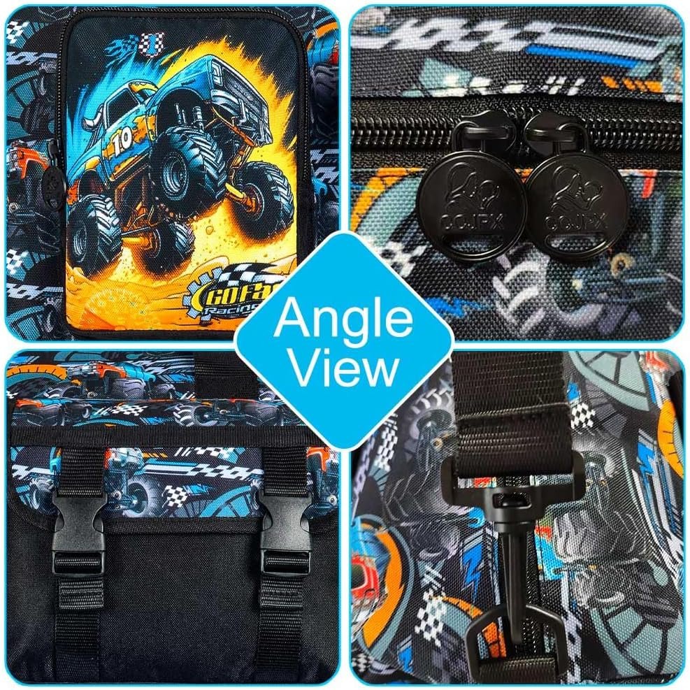 Private Label Kids Duffel Bag for Boys Toddlers Truck Travel Overnight Weekender Gym Sports with Shoe Compartment Manufacturer Custom Logo (Black)