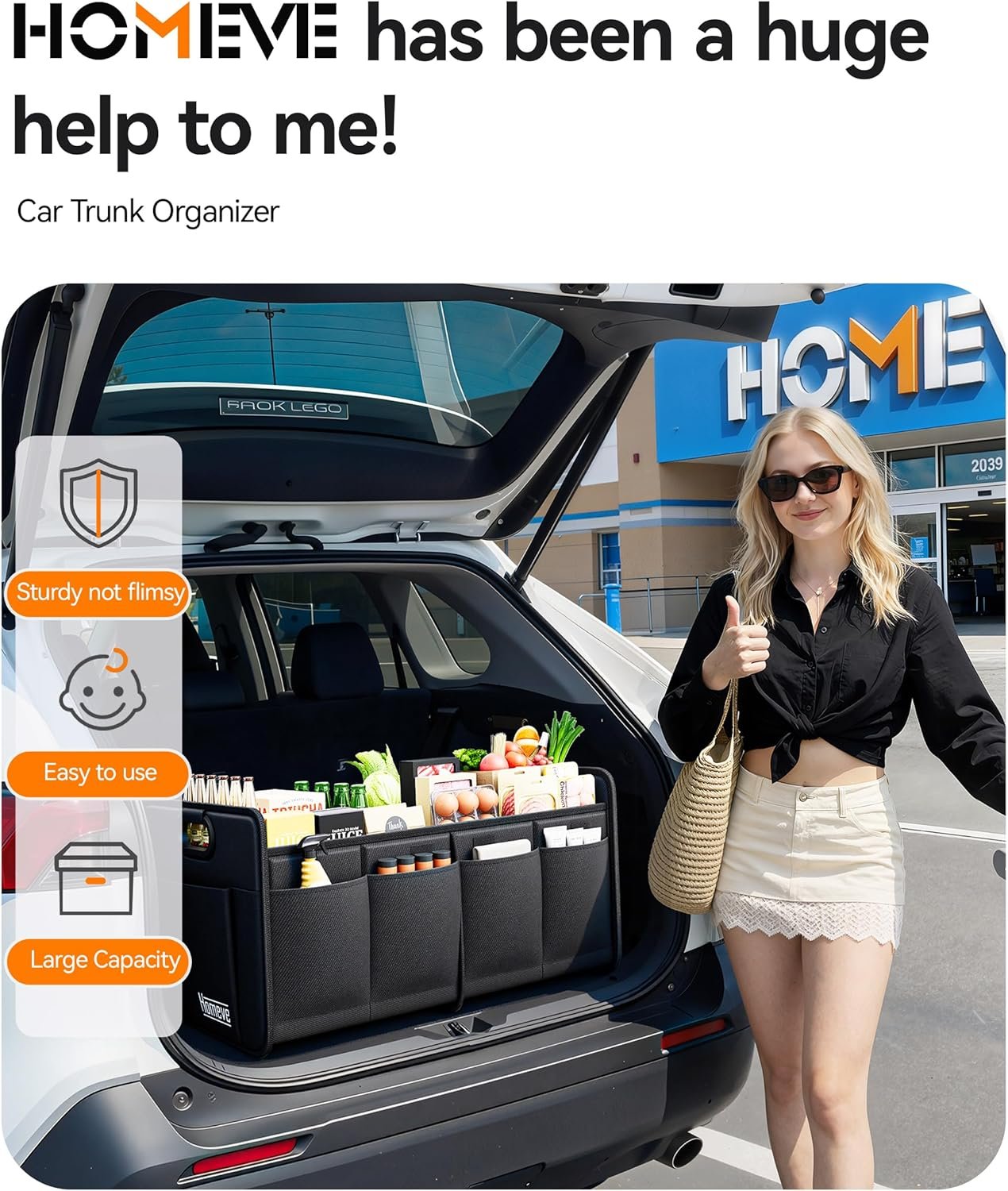 Custom Logo Trunk Organizer, Private Label Reinforced Handles Collapsible 2-Compartment Car Storage, Foldable Waterproof Sturdy 600D Oxford Polyester for SUV Mini-Van, Black Manufacturer Custom Logo Trunk Organizer, Private Label Reinforced Handles Collapsible 2-Compartment Car Storage, Foldable Waterproof Sturdy 600D Oxford Polyester for SUV Mini-Van, Black Manufacturer