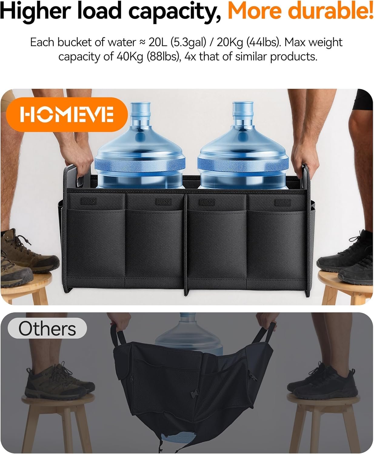 Custom Logo Trunk Organizer, Private Label Reinforced Handles Collapsible 2-Compartment Car Storage, Foldable Waterproof Sturdy 600D Oxford Polyester for SUV Mini-Van, Black Manufacturer Custom Logo Trunk Organizer, Private Label Reinforced Handles Collapsible 2-Compartment Car Storage, Foldable Waterproof Sturdy 600D Oxford Polyester for SUV Mini-Van, Black Manufacturer