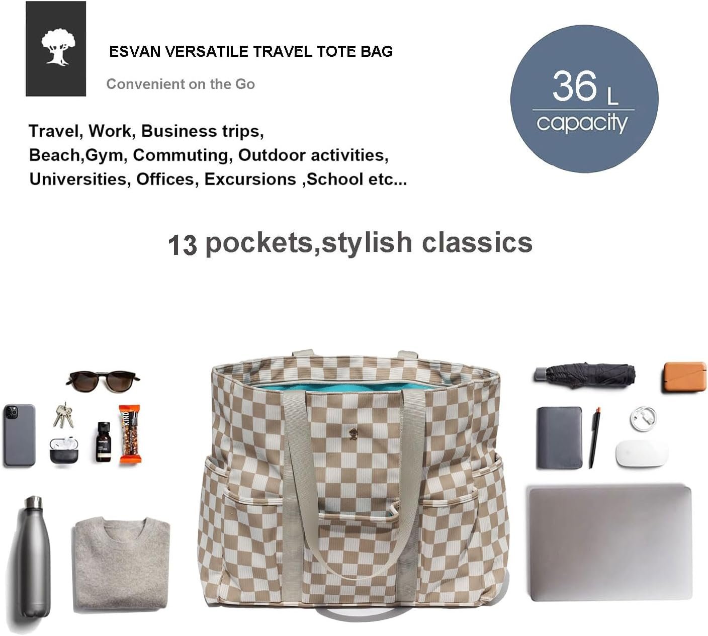 Private Label Utility Tote Bag Weekender Duffle Bag with 13 Pockets and Custom Logo Perfect for Travel Work Gym Beach Teachers Nurses Manufacturer Private Label Utility Tote Bag Weekender Duffle Bag with 13 Pockets and Custom Logo Perfect for Travel Work Gym Beach Teachers Nurses Manufacturer