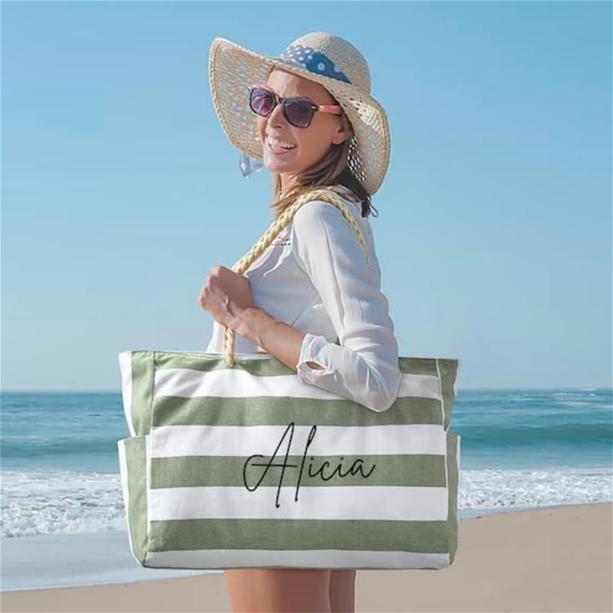 Custom Logo Embroidered Name Tote Bags for Women Private Label Beach Shoulder Handbag Manufacturer Custom Logo Embroidered Name Tote Bags for Women Private Label Beach Shoulder Handbag Manufacturer