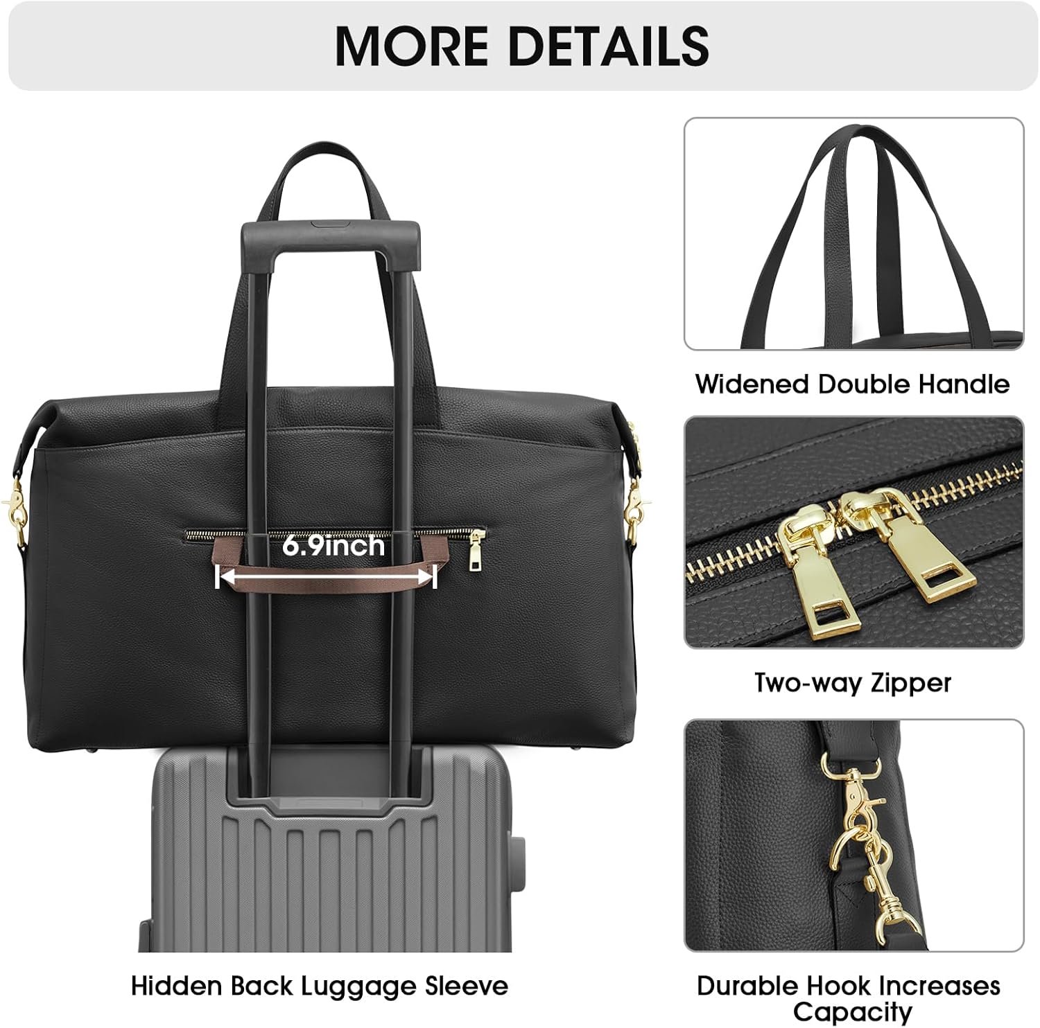 Custom Logo Weekender Duffel Bags for Women Private Label Leather Travel Overnight Carry-On Large Tote Manufacturer