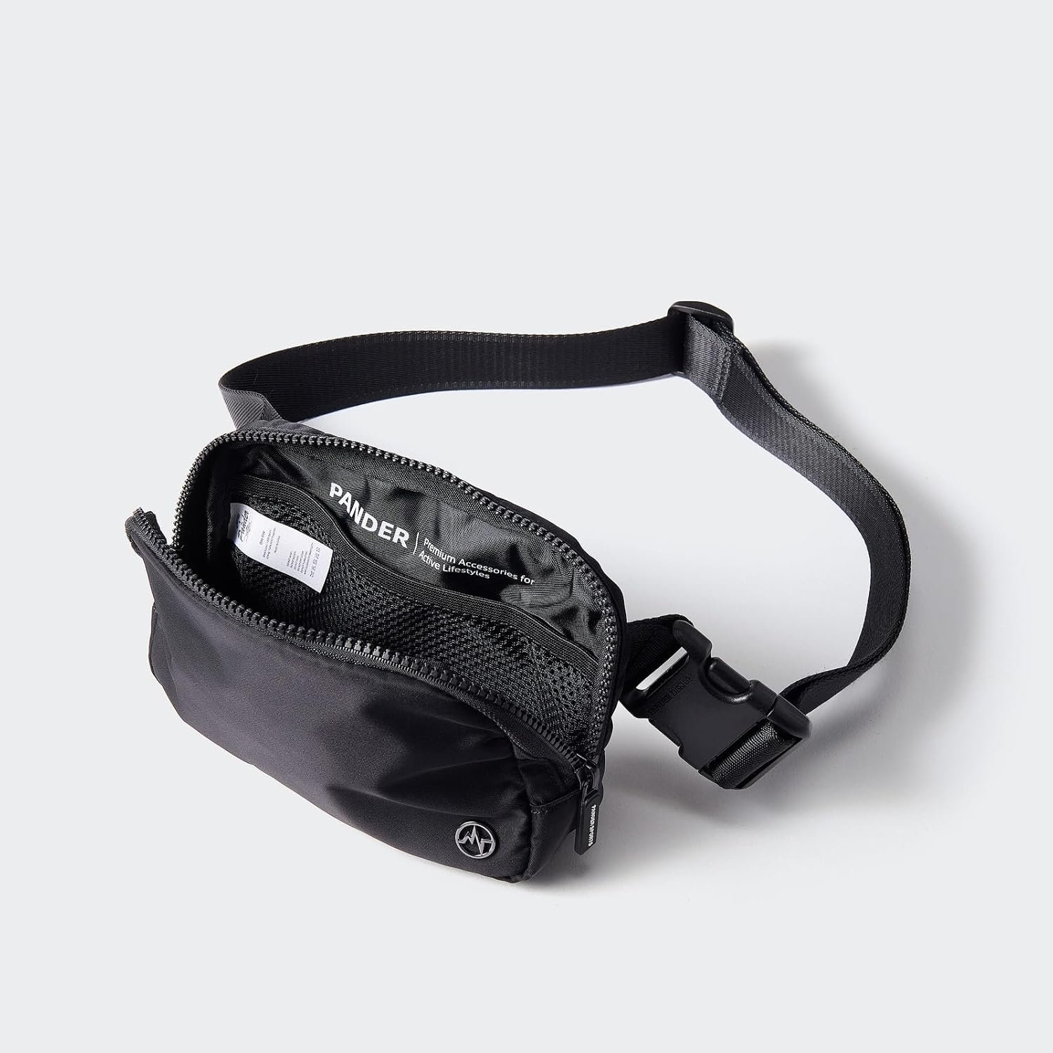 Custom Logo Two Way Zipper Nylon Fanny Pack Everywhere Belt Bag for Women Private Label Water Repellent Crossbody with Adjustable Strap Manufacturer Black