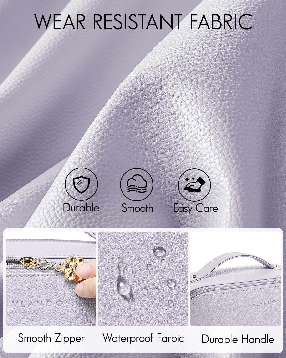 Manufacturer Purple PU Leather Makeup Bag Travel Toiletry Cosmetic Bag for Women - Custom Logo Portable for Skincare Brushes & Travel Essentials - Private Label