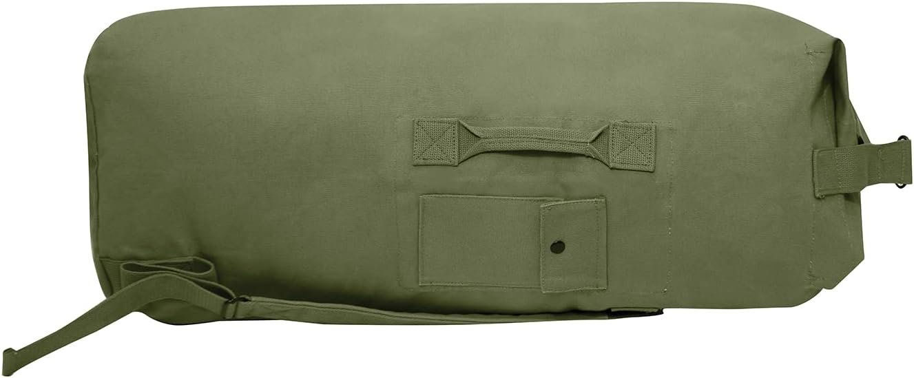 Private Label Canvas Double Strap Duffle Bag with Custom Logo 89.6L Capacity Durable Convenient Olive Drab from Manufacturer