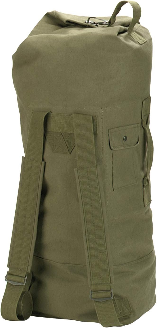 Private Label Canvas Double Strap Duffle Bag with Custom Logo 89.6L Capacity Durable Convenient Olive Drab from Manufacturer