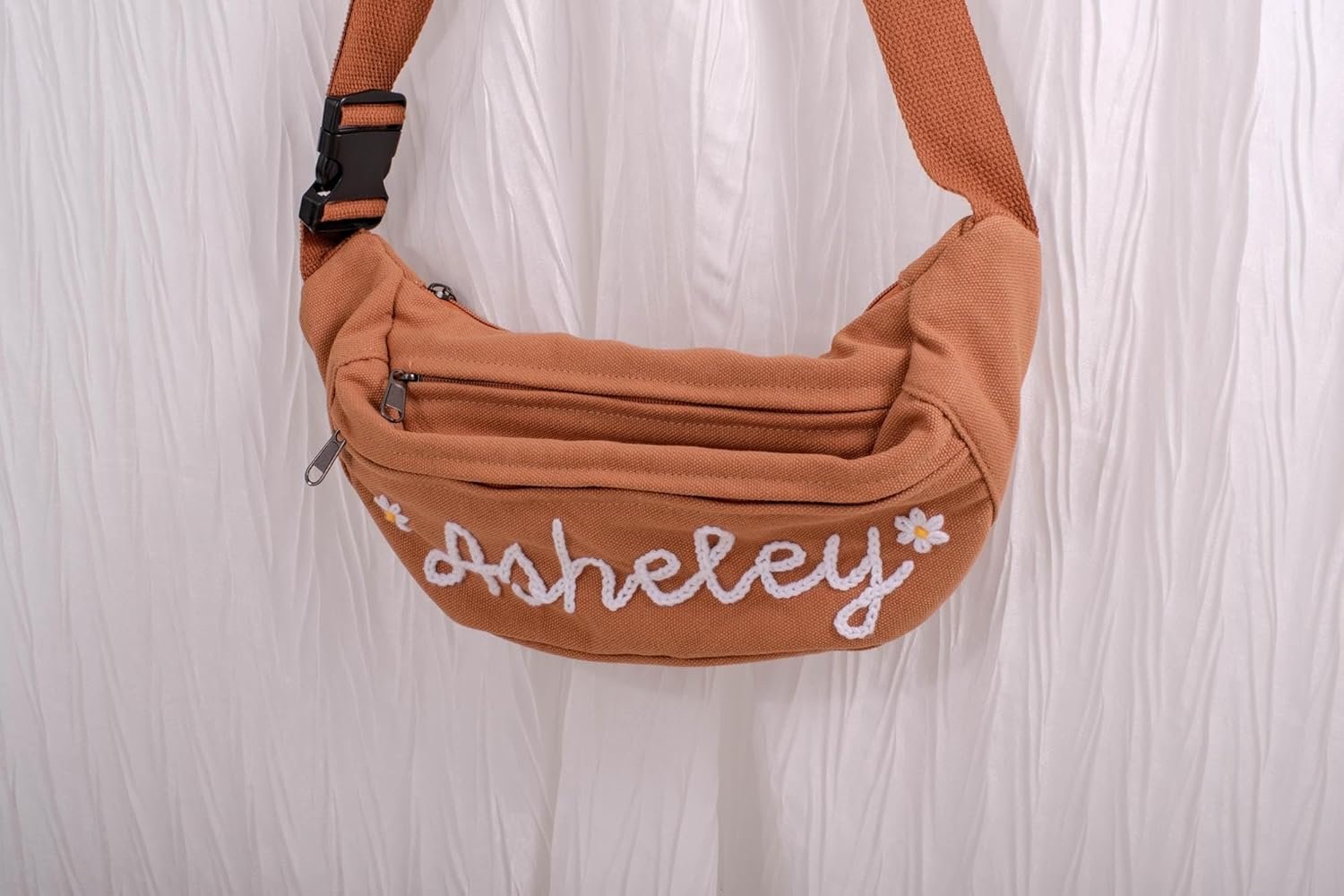 Private Label Embroidered Fanny Pack – Personalized Belt Bag & Crossbody for Women with Custom Logo – Perfect Travel Companion & Bridesmaid Gift from Manufacturer (Black)