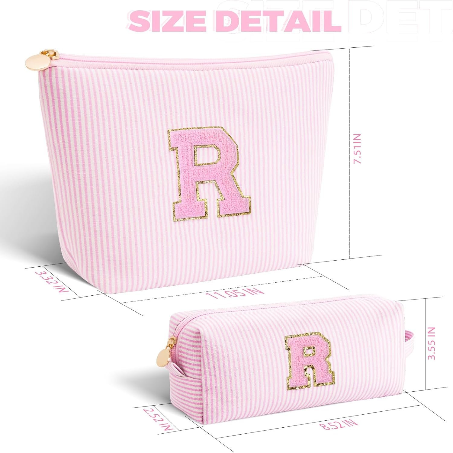 Private Label Personalized Makeup Cosmetic Bag Sets with Custom Logo for Wife Birthday Anniversary Mothers Day Gifts Pink for Women Teen Girls from Manufacturer