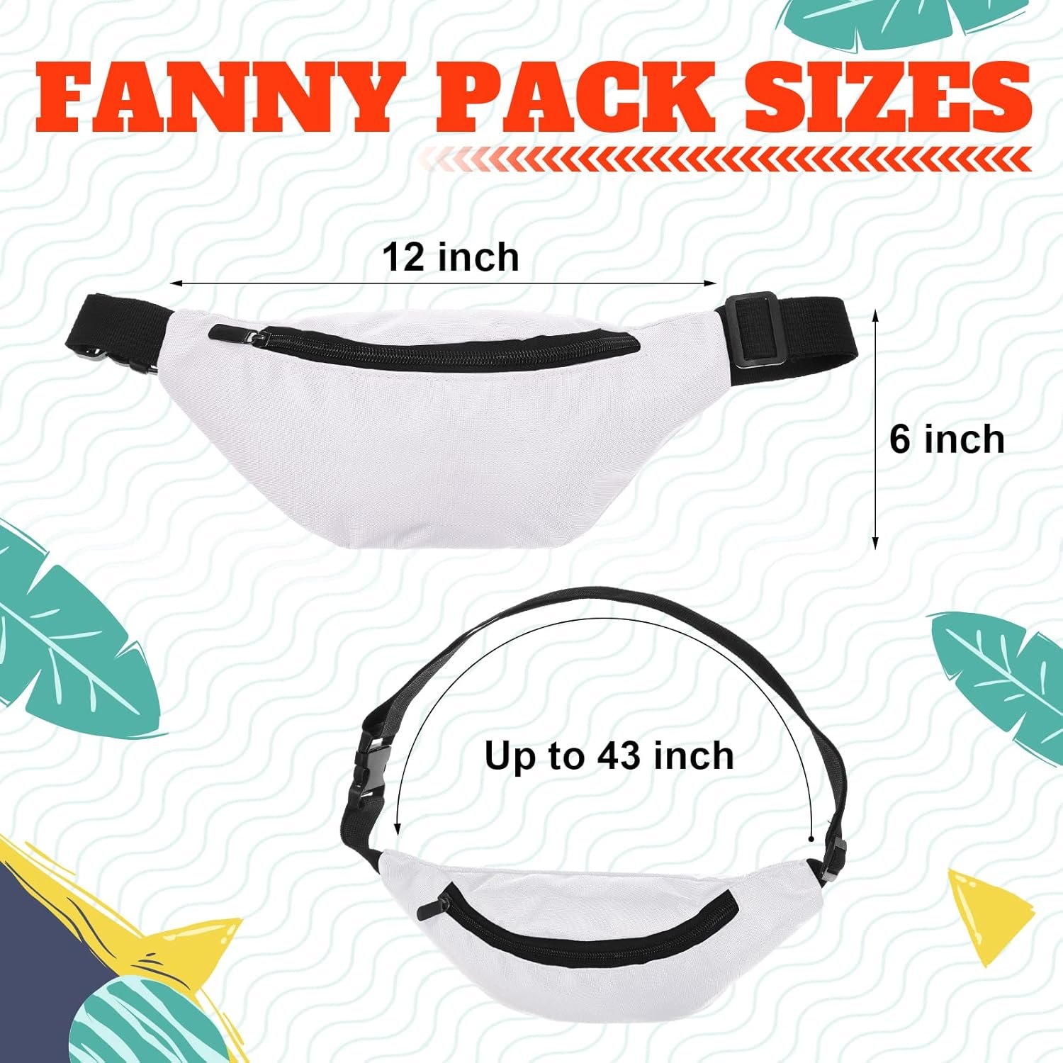 Private Label Sublimation Fanny Packs for Women Men White Running Waist Bag Pouch with Custom Logo Adjustable Strap Zipper for DIY Hiking Travel Biking Festival Sports Outdoor Workout Manufacturer