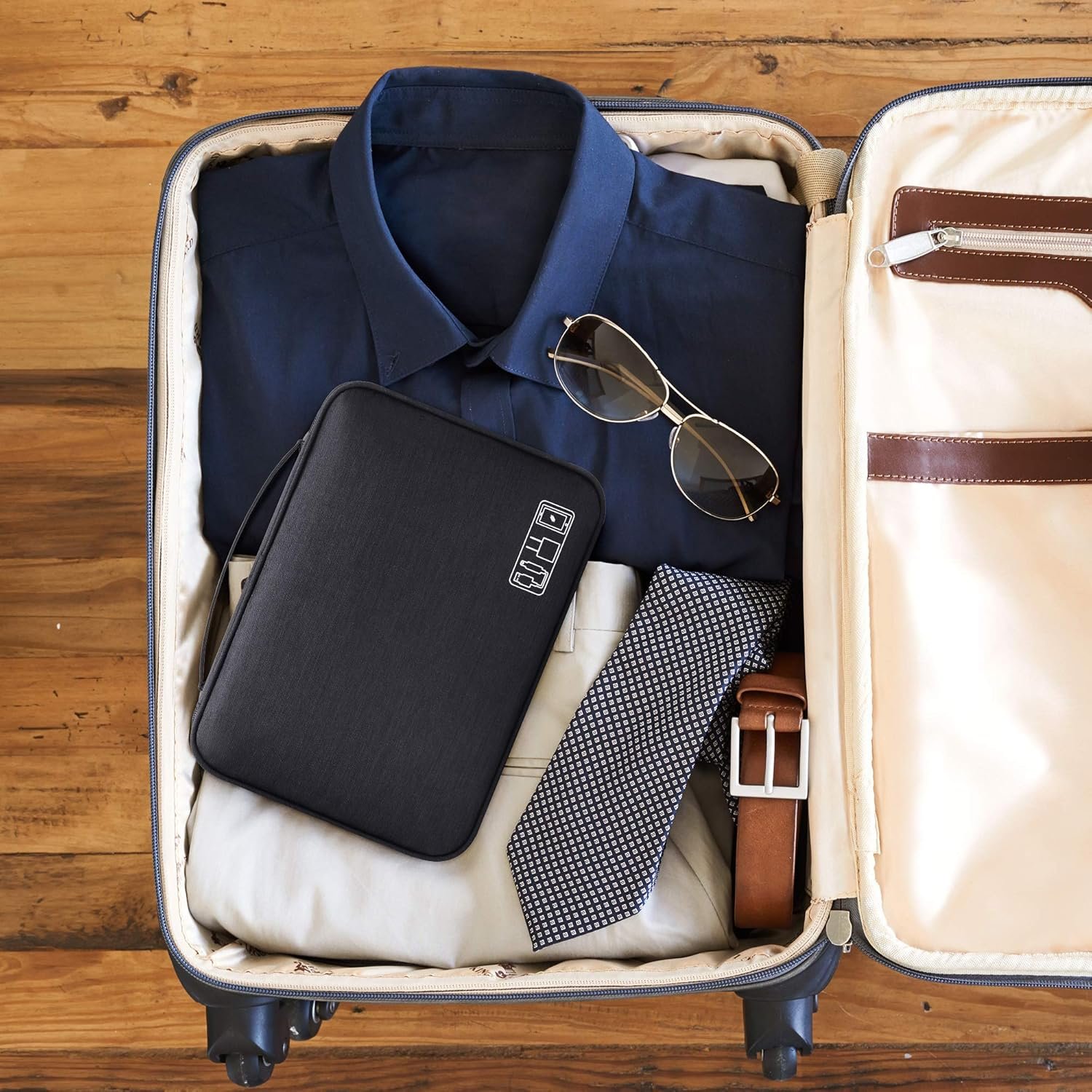 Custom Logo Waterproof Double Layer Electronics Organizer Private Label Travel Cable Bag Manufacturer Portable Storage Case for Cables Cords Chargers Phones Adapters Power Banks Kindle Hard Drives Custom Logo Waterproof Double Layer Electronics Organizer Private Label Travel Cable Bag Manufacturer Portable Storage Case for Cables Cords Chargers Phones Adapters Power Banks Kindle Hard Drives