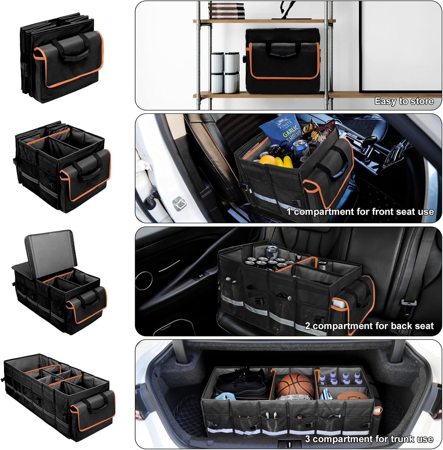 Private Label Collapsible Large Car Trunk Organizer with Lid Removable Leakproof Cooler Bag 6 Dividers for Custom Space SUV Interior Custom Logo Factory Private Label Collapsible Large Car Trunk Organizer with Lid Removable Leakproof Cooler Bag 6 Dividers for Custom Space SUV Interior Custom Logo Factory