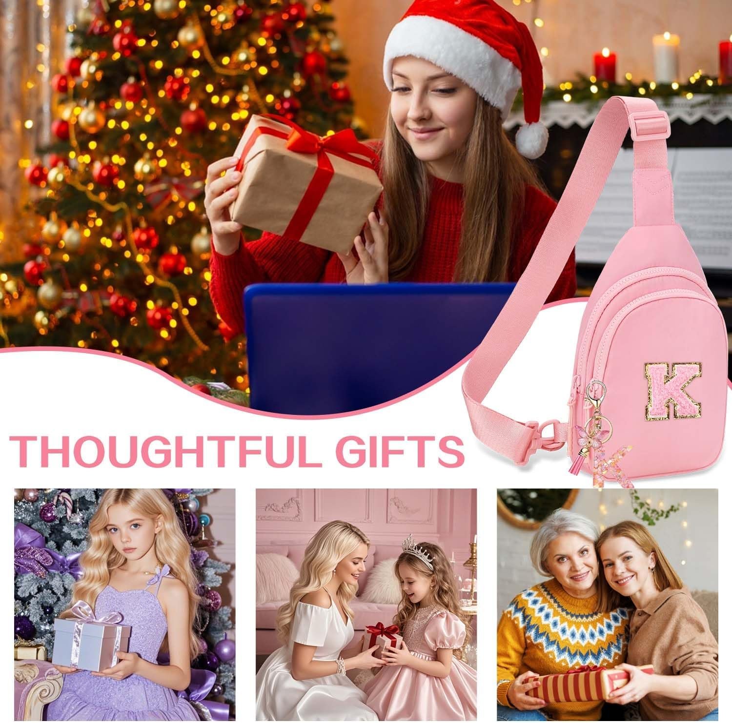 Custom Logo Personalized Initial Sling Crossbody Bag with Letter Patch Fashion Waist Pack Trendy Fanny Pack Birthday Gifts for Girls Women Private Label Manufacturer Custom Logo Personalized Initial Sling Crossbody Bag with Letter Patch Fashion Waist Pack Trendy Fanny Pack Birthday Gifts for Girls Women Private Label Manufacturer