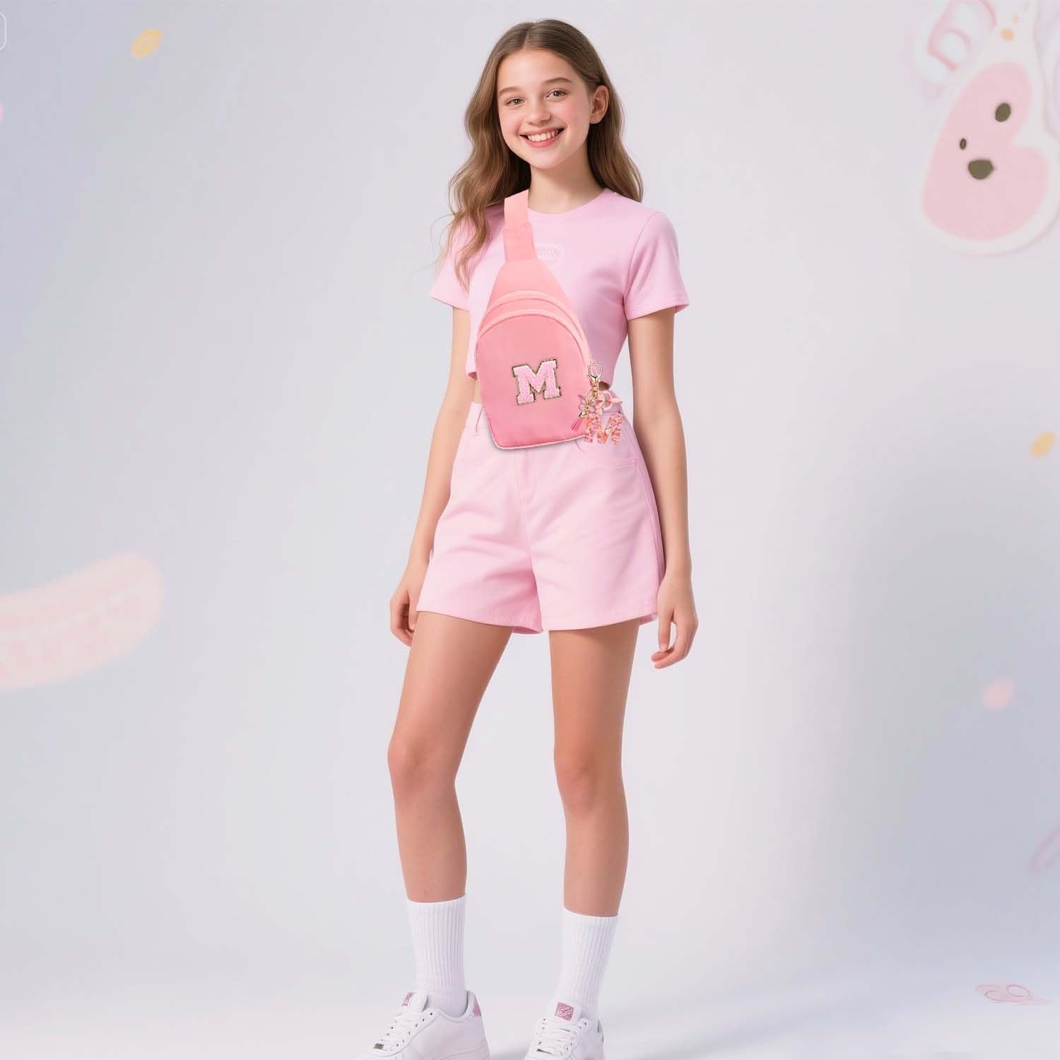 Custom Logo Personalized Initial Sling Crossbody Bag with Letter Patch Fashion Waist Pack Trendy Fanny Pack Birthday Gifts for Girls Women Private Label Manufacturer Custom Logo Personalized Initial Sling Crossbody Bag with Letter Patch Fashion Waist Pack Trendy Fanny Pack Birthday Gifts for Girls Women Private Label Manufacturer