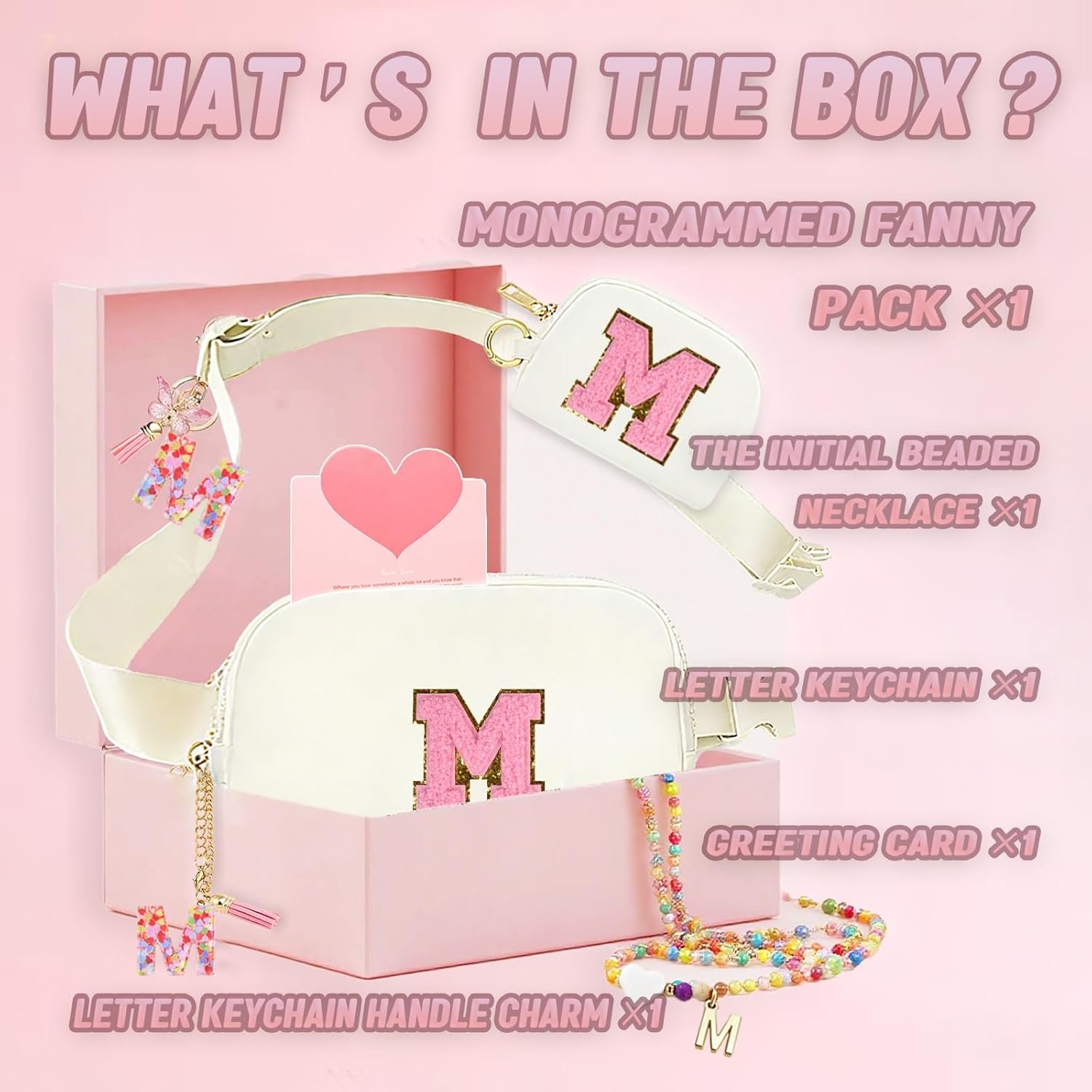 Custom Logo 6 Pcs Monogrammed Fanny Pack for Girls with Keychain Necklace Cup Charm Greeting Card Gift Box Private Label Trendy Birthday Gifts for 4 5 6 7 8 9 10 11 12 13 Year Old Girls Factory (M Beige) Custom Logo 6 Pcs Monogrammed Fanny Pack for Girls with Keychain Necklace Cup Charm Greeting Card Gift Box Private Label Trendy Birthday Gifts for 4 5 6 7 8 9 10 11 12 13 Year Old Girls Factory (M Beige)