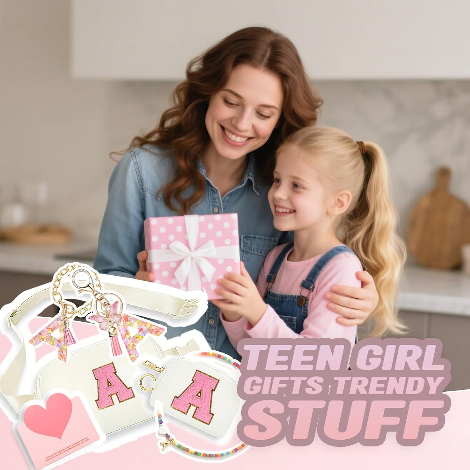 Custom Logo 6 Pcs Monogrammed Fanny Pack for Girls with Keychain Necklace Cup Charm Greeting Card Gift Box Private Label Trendy Birthday Gifts for 4 5 6 7 8 9 10 11 12 13 Year Old Girls Factory (M Beige) Custom Logo 6 Pcs Monogrammed Fanny Pack for Girls with Keychain Necklace Cup Charm Greeting Card Gift Box Private Label Trendy Birthday Gifts for 4 5 6 7 8 9 10 11 12 13 Year Old Girls Factory (M Beige)