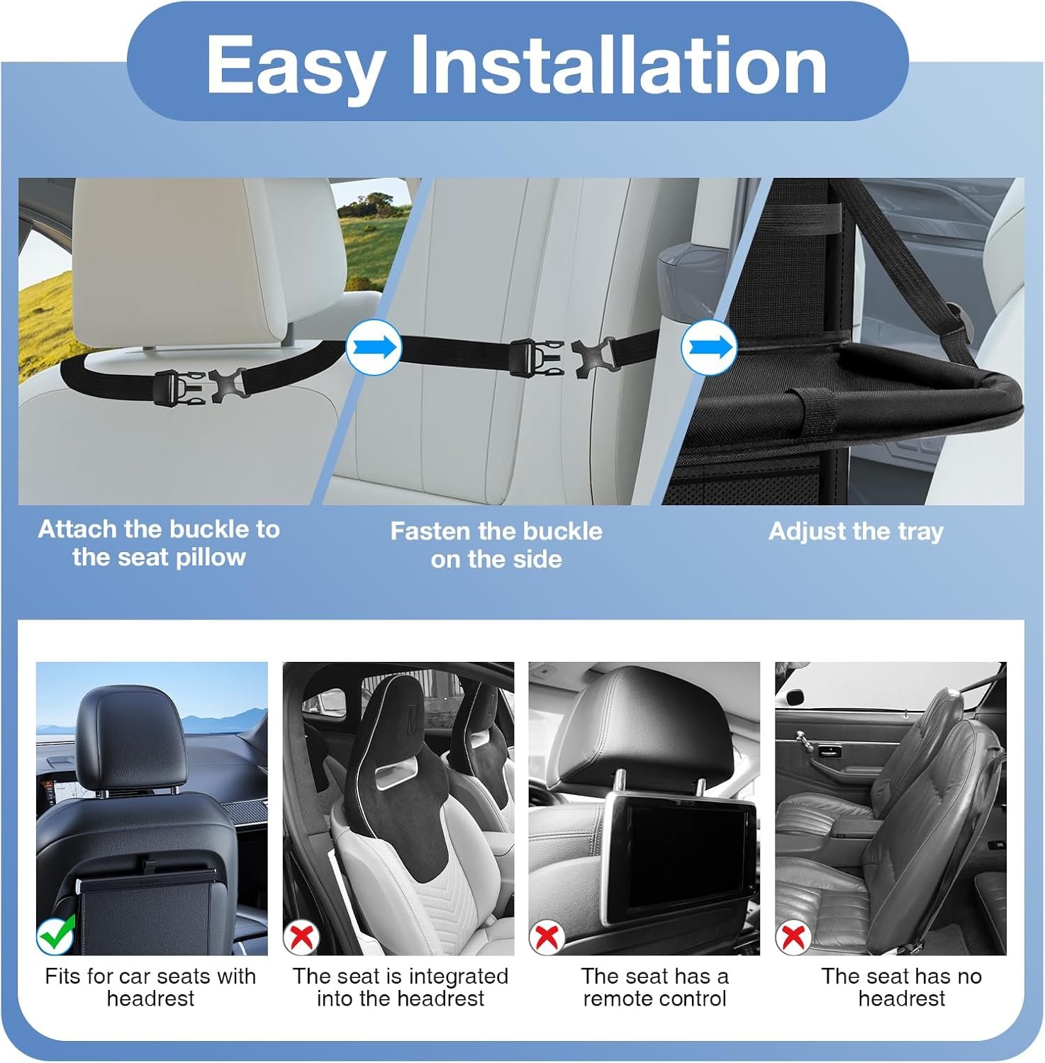 Custom Logo Car Backseat Organizer with Table Tray (2-Pack) 9 Storage Pockets Private Label Tablet Holder Kick Mats Back Seat Cover Factory for Kids Family Road Trip Travel