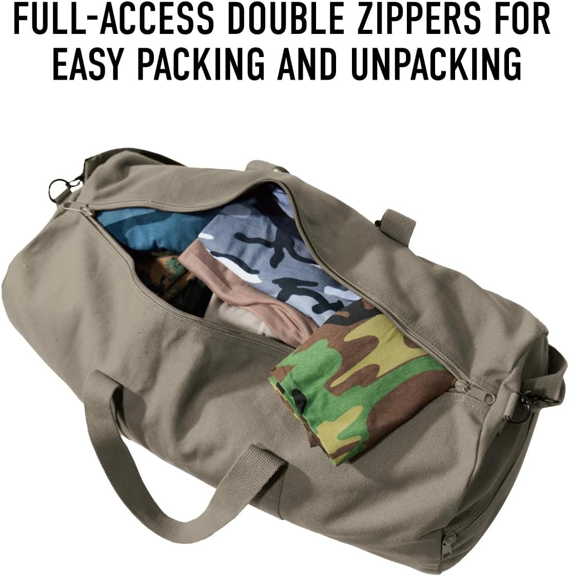 Custom Logo Heavy-Duty Canvas Shoulder Duffle Bag Private Label Rugged Travel Gym Manufacturer