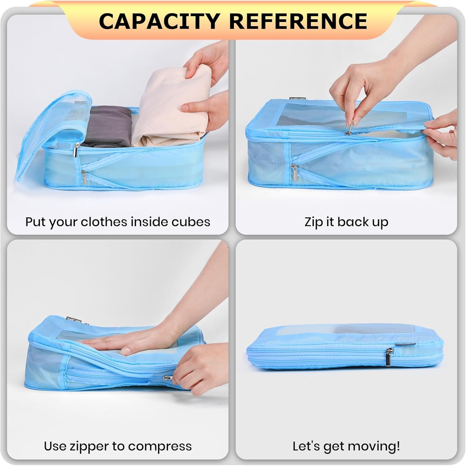 Private Label 4 Set Ultralight Compression Packing Cubes for Travel Suitcases Custom Logo Compressible Mesh Organizers for Women Manufacturer (Blue) Private Label 4 Set Ultralight Compression Packing Cubes for Travel Suitcases Custom Logo Compressible Mesh Organizers for Women Manufacturer (Blue)