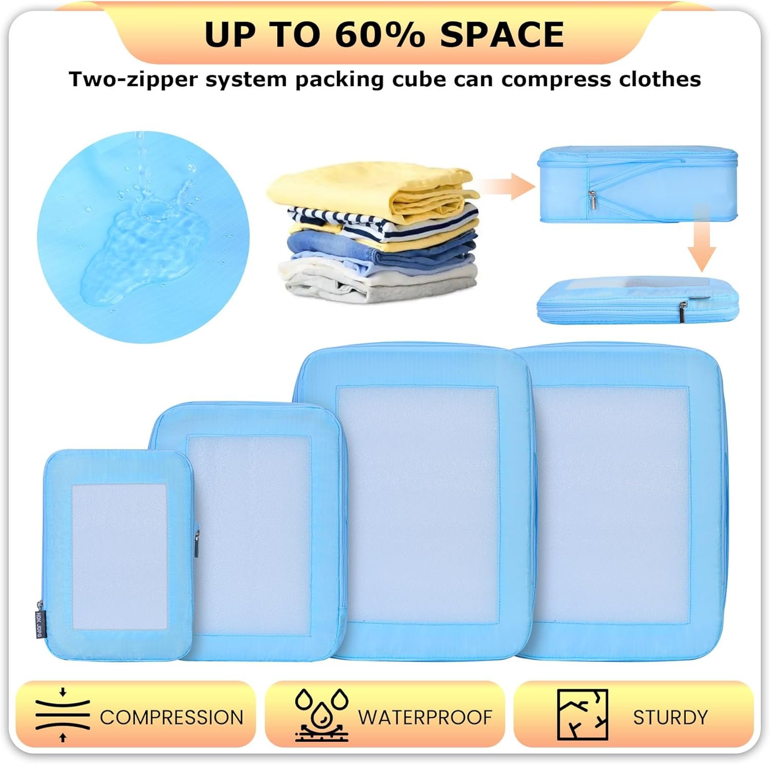 Private Label 4 Set Ultralight Compression Packing Cubes for Travel Suitcases Custom Logo Compressible Mesh Organizers for Women Manufacturer (Blue) Private Label 4 Set Ultralight Compression Packing Cubes for Travel Suitcases Custom Logo Compressible Mesh Organizers for Women Manufacturer (Blue)