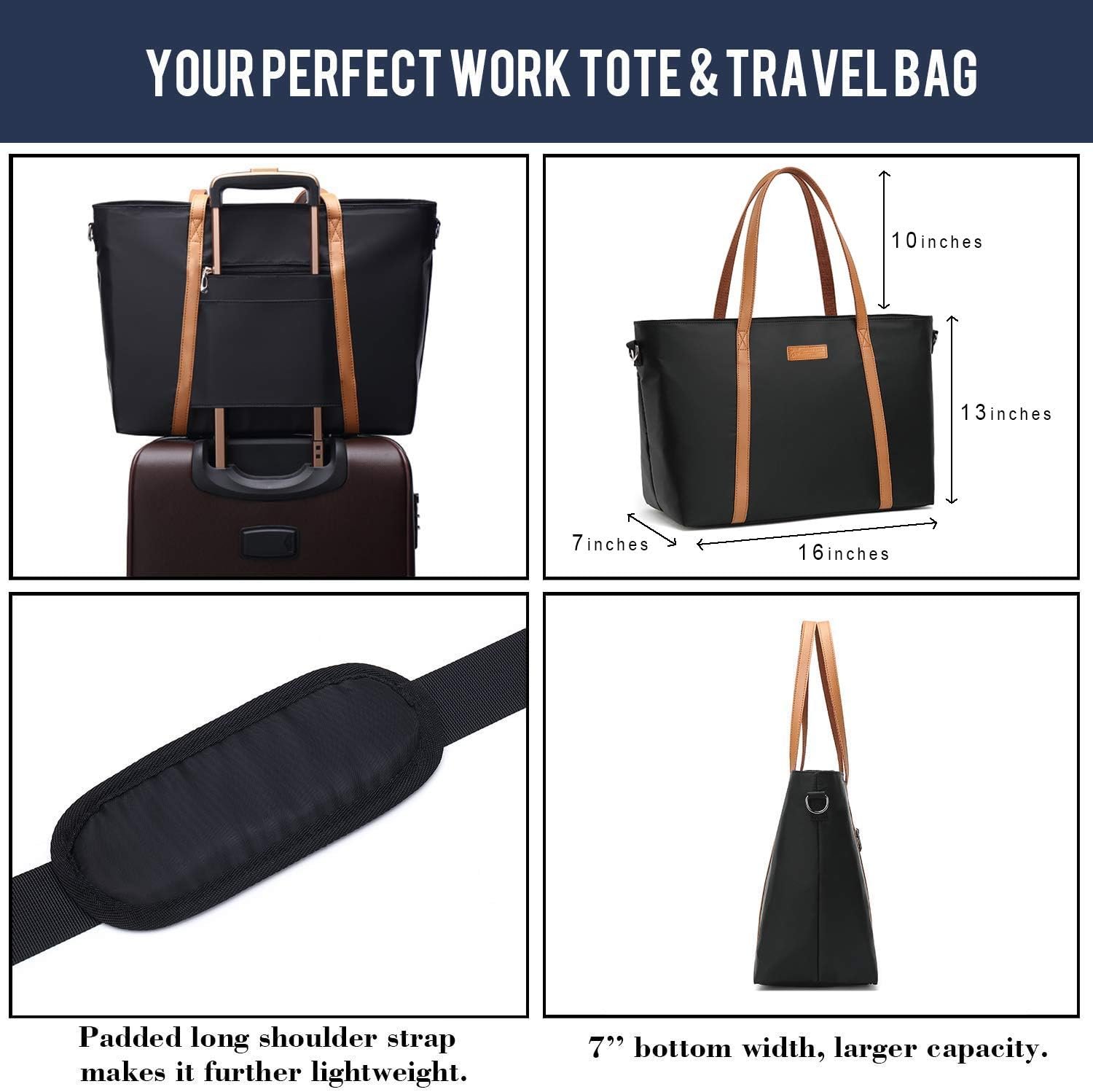 Private Label Lightweight Women's Laptop Tote Bag with Custom Logo for Work Casual Travel Beach College Teacher Manufacturer