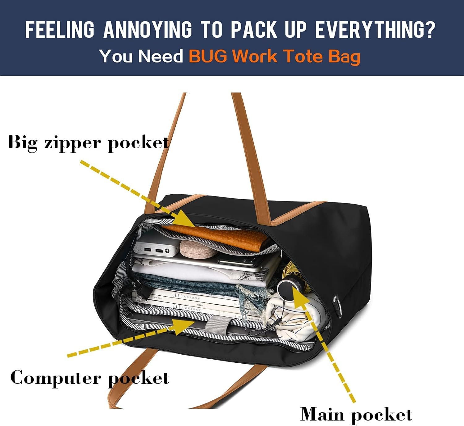 Private Label Lightweight Women's Laptop Tote Bag with Custom Logo for Work Casual Travel Beach College Teacher Manufacturer