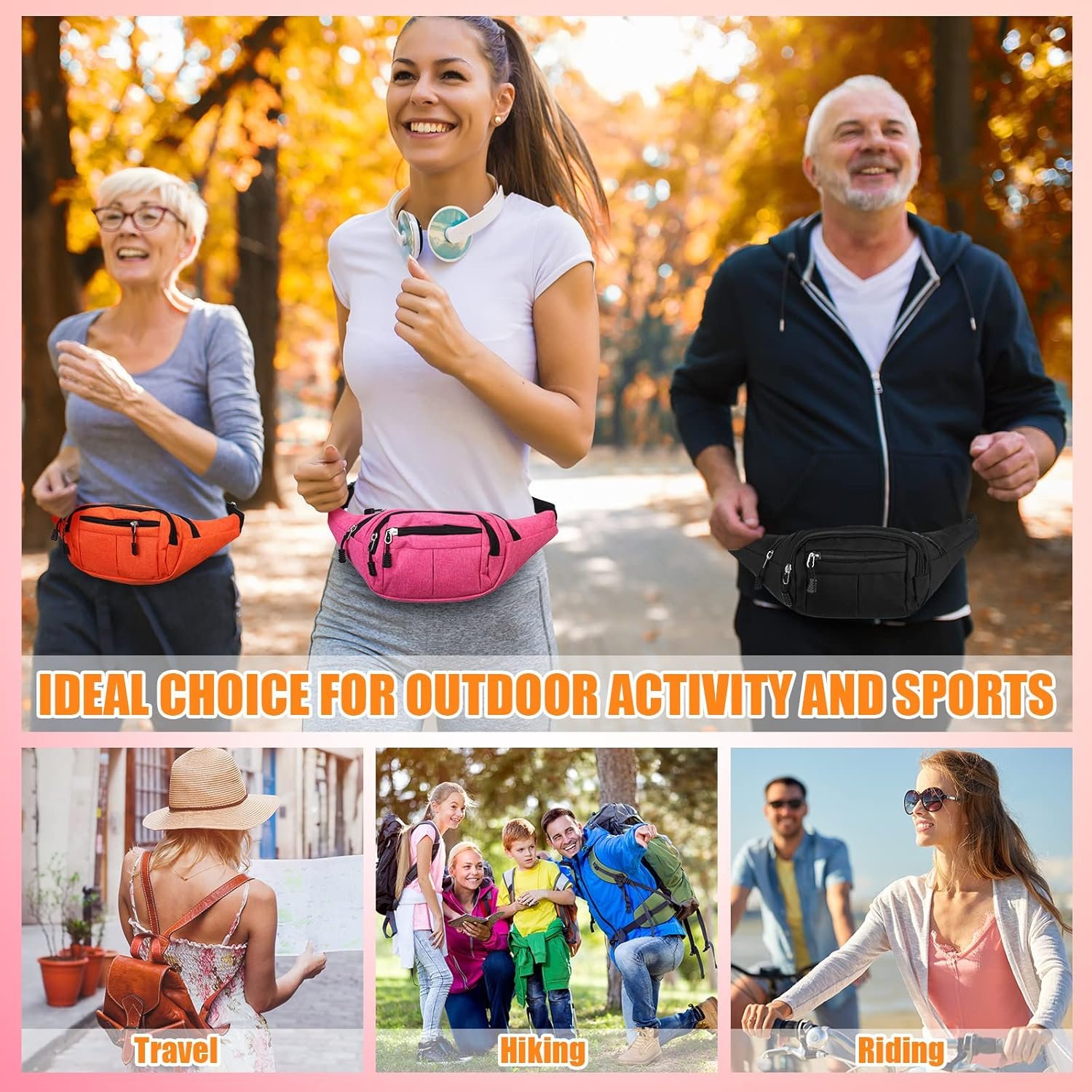 Private Label 14 Pcs Bulk Fanny Packs 80s 90s Waterproof Crossbody Waist Bags with Adjustable Belt for Travel Running Exercise Custom Logo Holographic Bum Bags for Women Men Rave Manufacturer