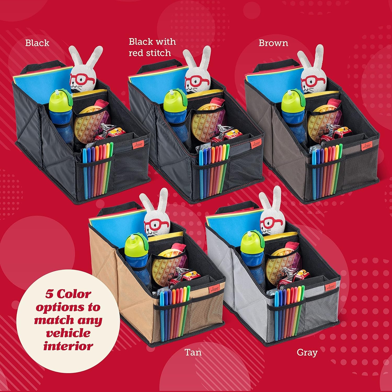 Factory Car Seat Organizer - Built-In Cup Holders & Mesh Pockets - Private Label Foldable Back Seat Organizer with Handles - Kids Road Trip Essentials - Custom Logo 9 Compartments Black Oxford