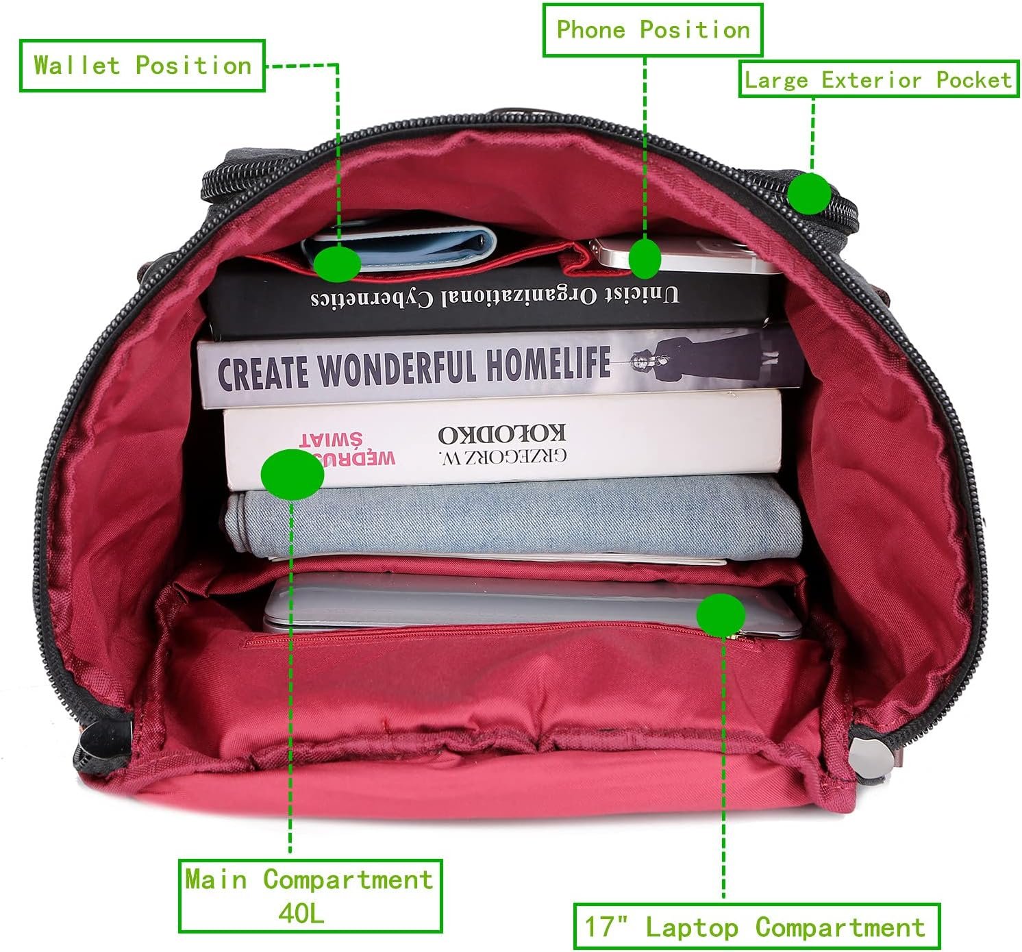 Private Label Canvas Weekender Travel Duffel Backpack Hybrid Hiking Rucksack Laptop Backpack for Outdoor Sports Gym Custom Logo HB-26(Black) Manufacturer