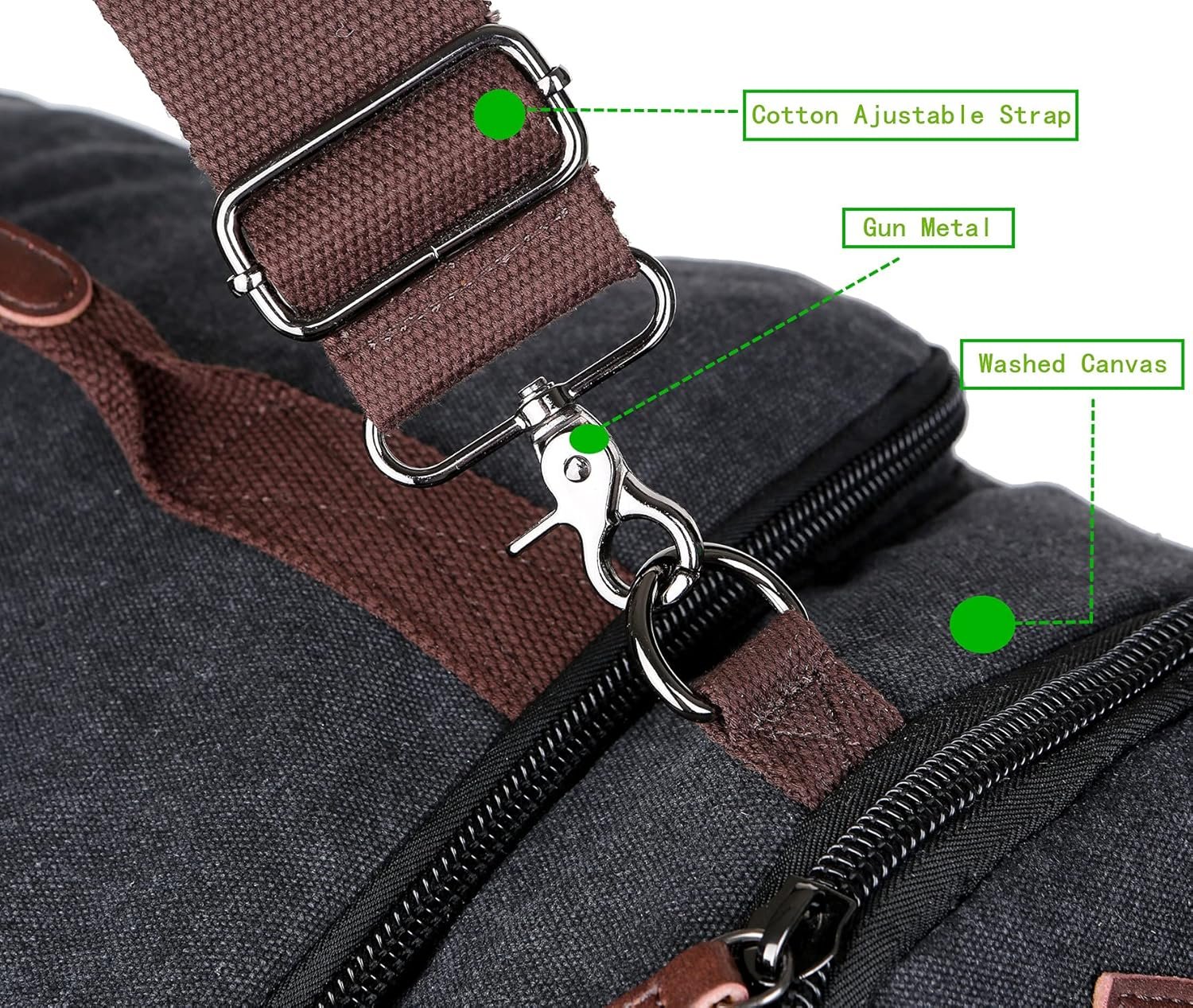 Private Label Canvas Weekender Travel Duffel Backpack Hybrid Hiking Rucksack Laptop Backpack for Outdoor Sports Gym Custom Logo HB-26(Black) Manufacturer