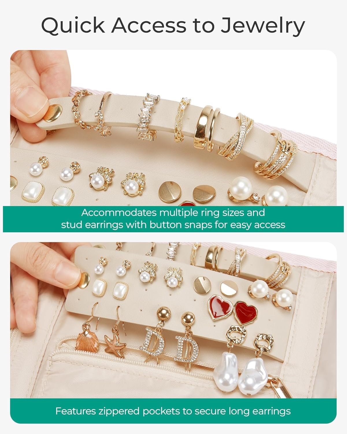 Private Label Travel Jewelry Organizer Case Foldable Jewelry Roll for Necklaces Earrings Rings Bracelets Brooches with Custom Logo Portable Black Manufacturer