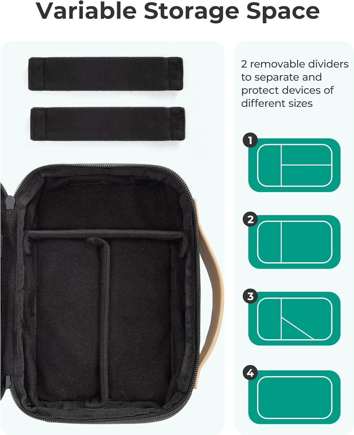 Manufacturer Electronics Organizer Travel Case, Private Label Cord Cable Bag with Custom Logo for Tech Accessories (Black)