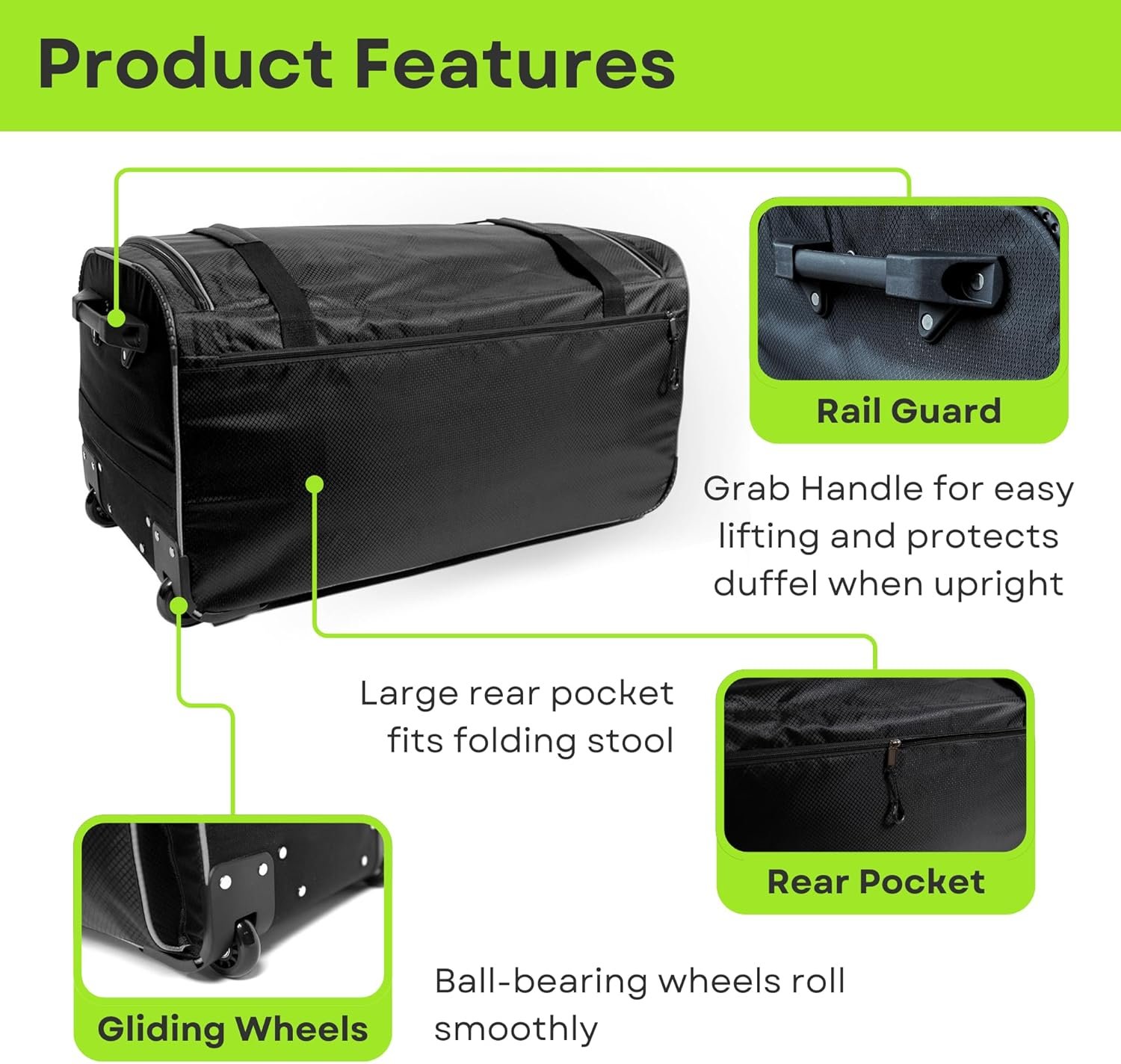 Factory 28 Inch Rolling Dance Bag with Custom Logo Easy Assembly Lightweight Aluminum Garment Rack Private Label Wheeled Duffel for Dance Competition Travel Black Gray