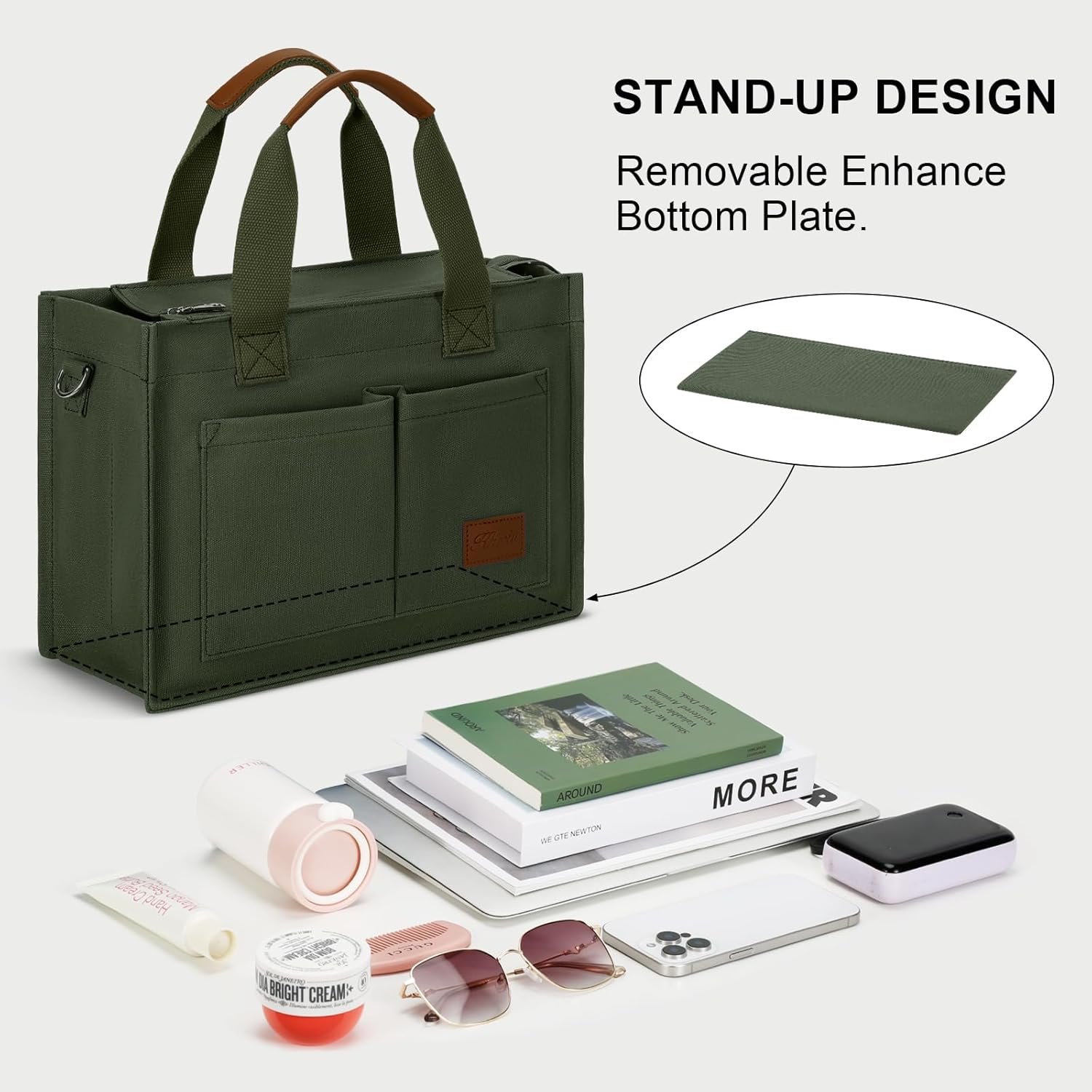 Custom Logo Large Canvas Tote Bag Private Label for Women with Zipper Compartments Crossbody Work Bible Messenger Purse with Pockets Manufacturer