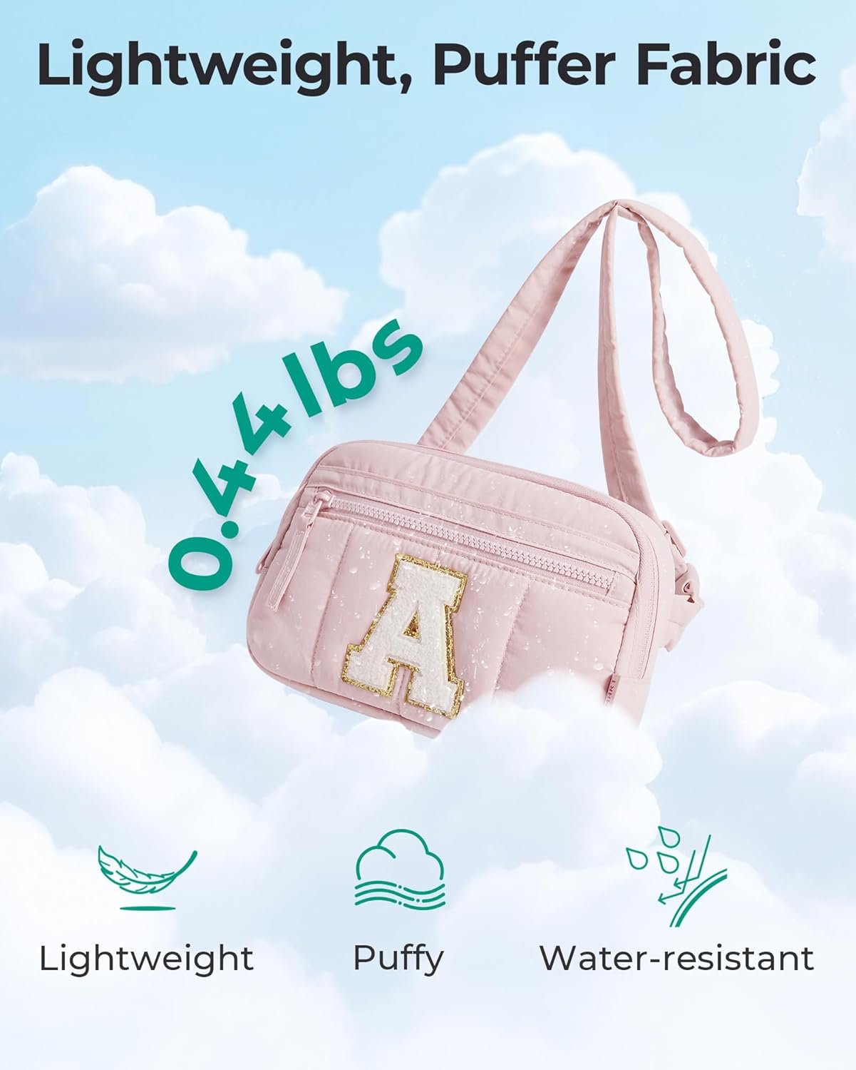 Custom Logo Puffy Initial Letter Fanny Pack for Girls Women Private Label Fashion Belt Waist Bag for Traveling Manufacturer Size M