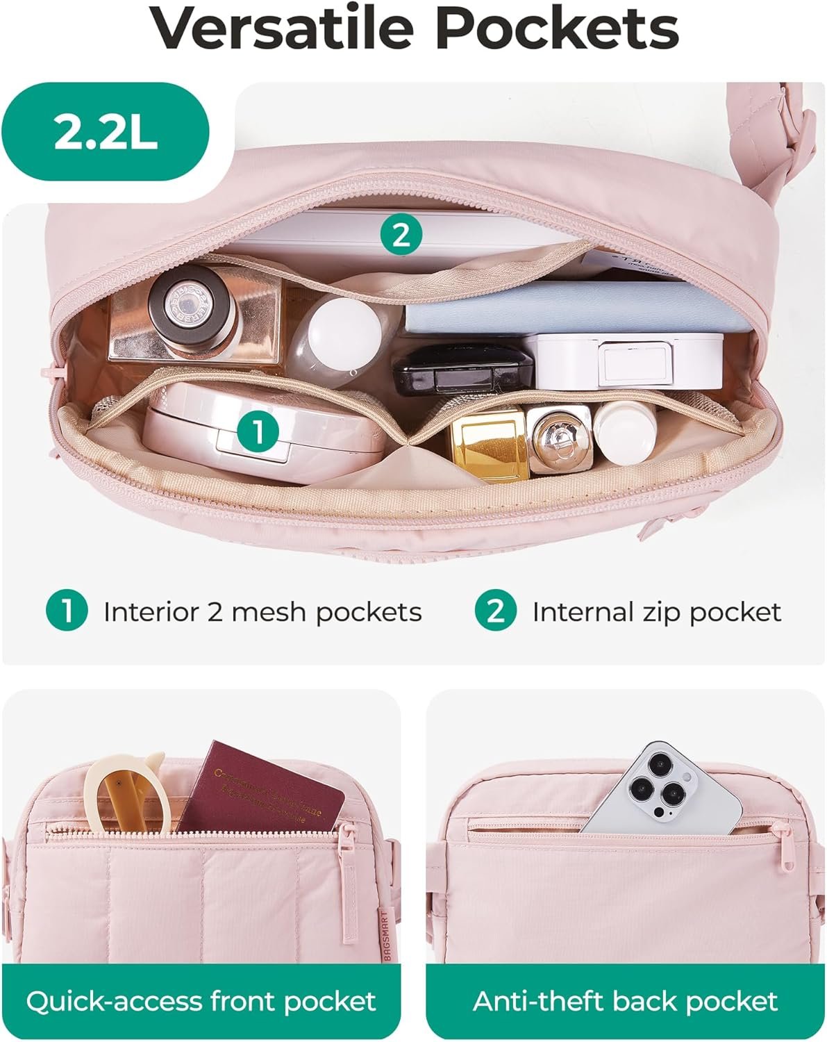 Custom Logo Puffy Initial Letter Fanny Pack for Girls Women Private Label Fashion Belt Waist Bag for Traveling Manufacturer Size M