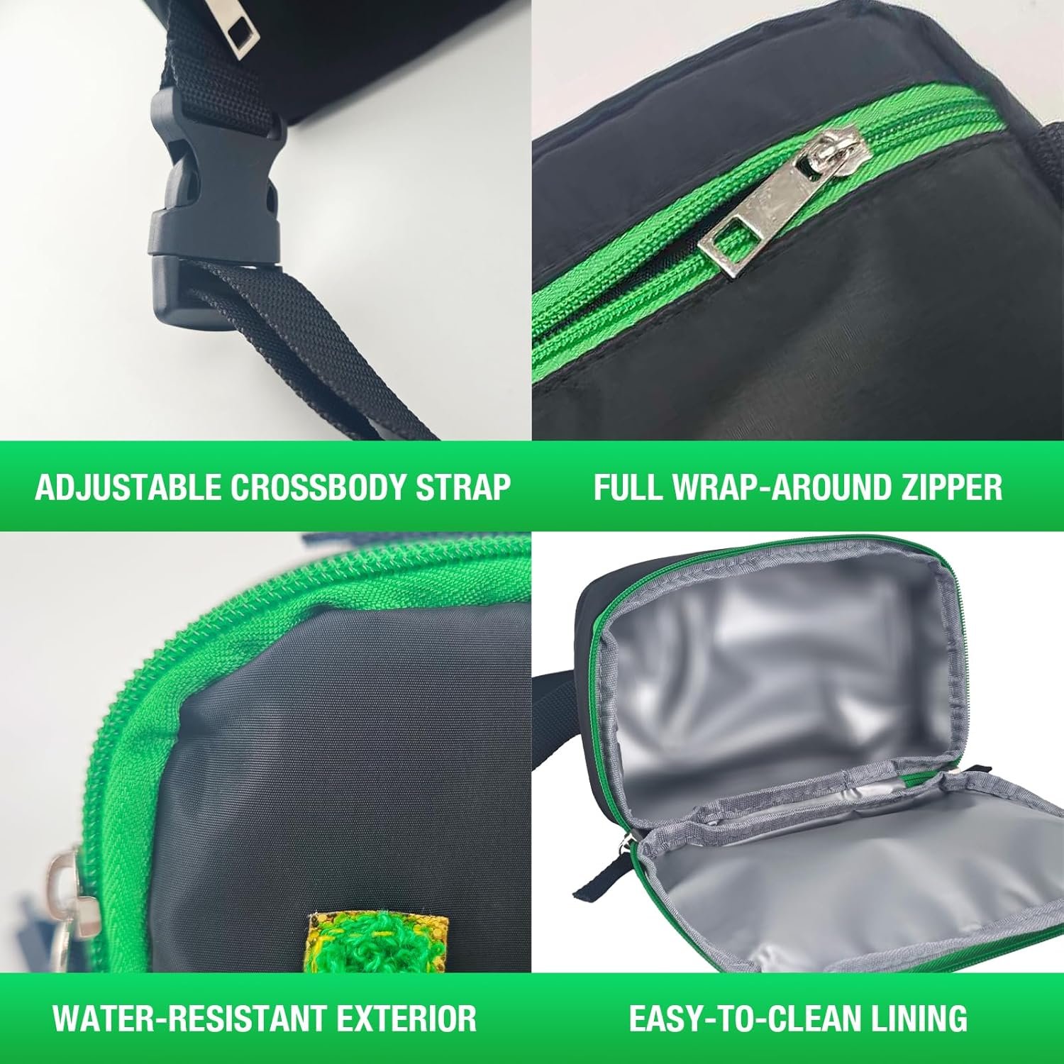 Private Label St. Patrick's Day Fanny Pack for Women with Custom Logo Insulated Belt Bag Cooler for 3 Cans Drink Irish Lucky Chenille Letter Waist Bag Purse Factory