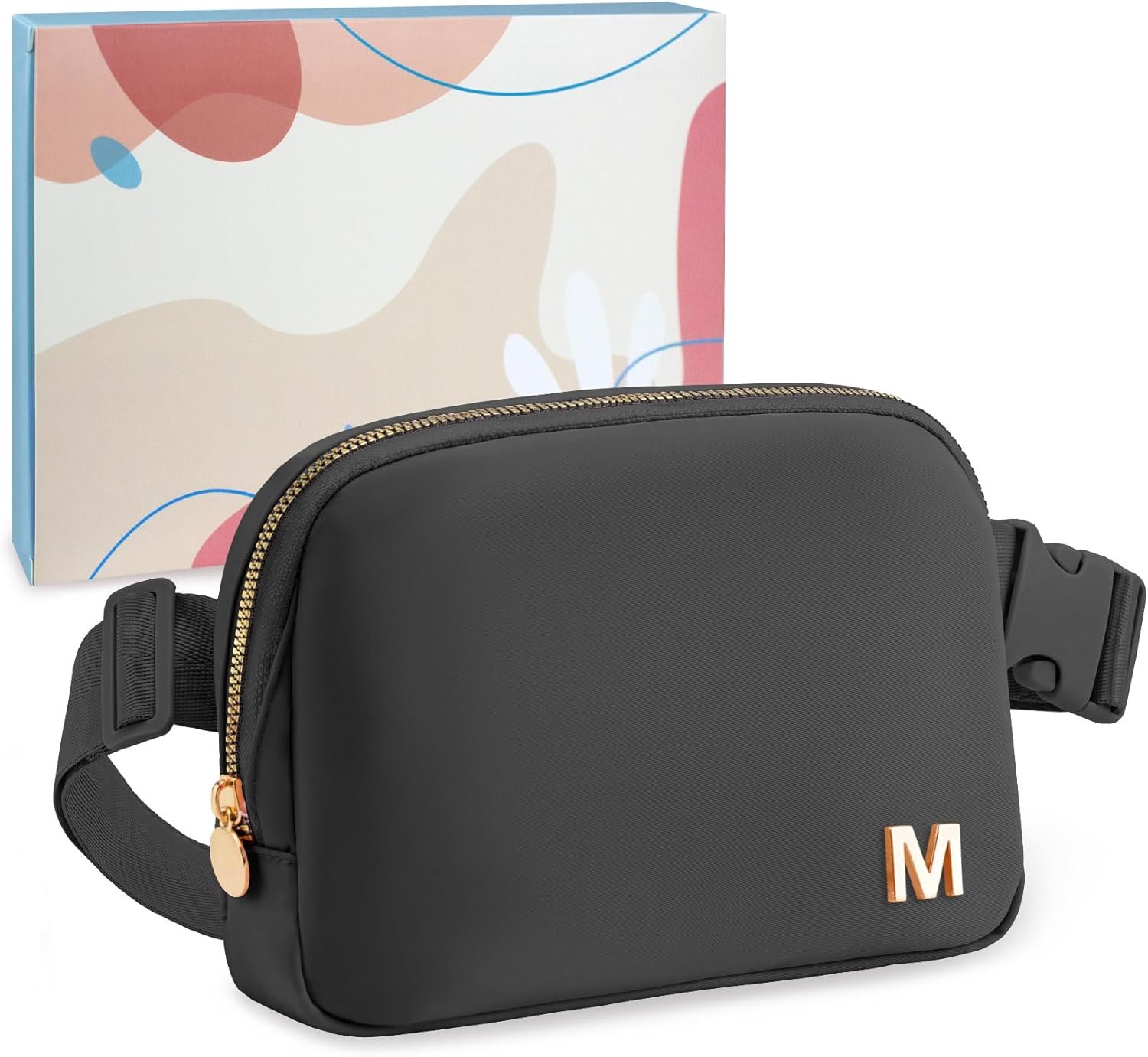 Custom Logo Personalized Initial Letter Fanny Pack Crossbody Belt Bag for Women Teen Girls Ages 13-15 14-16 16-18 19-25 Private Label Trendy Birthday Gifts for New Mom Teacher Nurse Doctor Cheerleader Size M Manufacturer