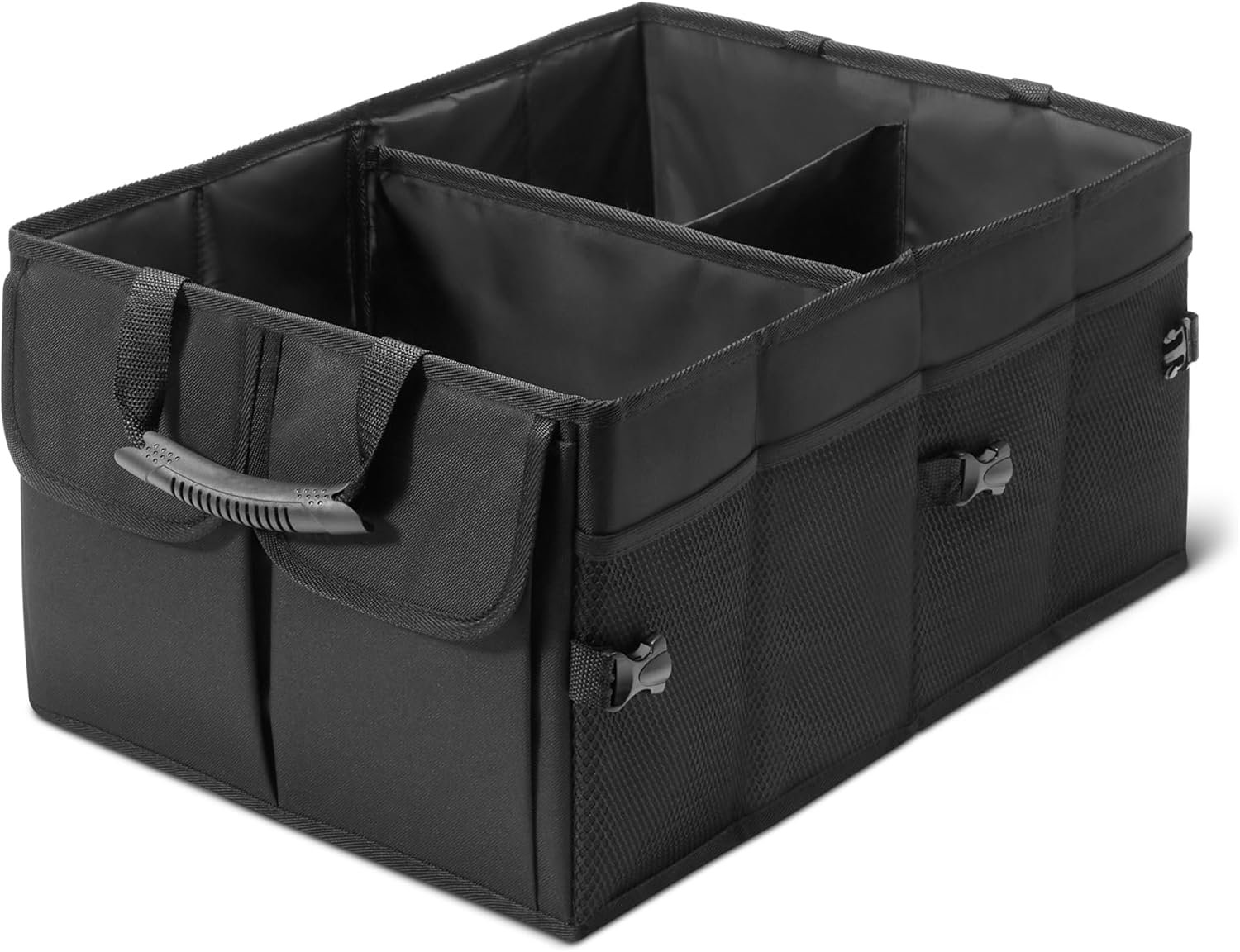 Private Label Trunk Organizer for Car, Multi-Compartment Foldable Storage with Custom Logo, 13.5 Gallon by Manufacturer, Black